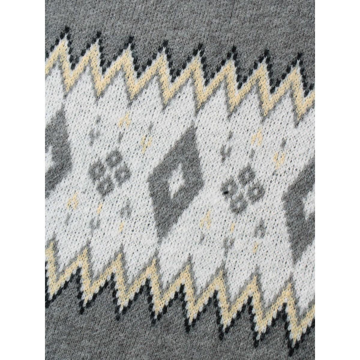 Plus Size Bandana Geometric Asymmetrical Hem Cardigan DarkGray Women Leisure Loose Long Sleeve Casual Cardigans BloomChic 28/5X Product Image