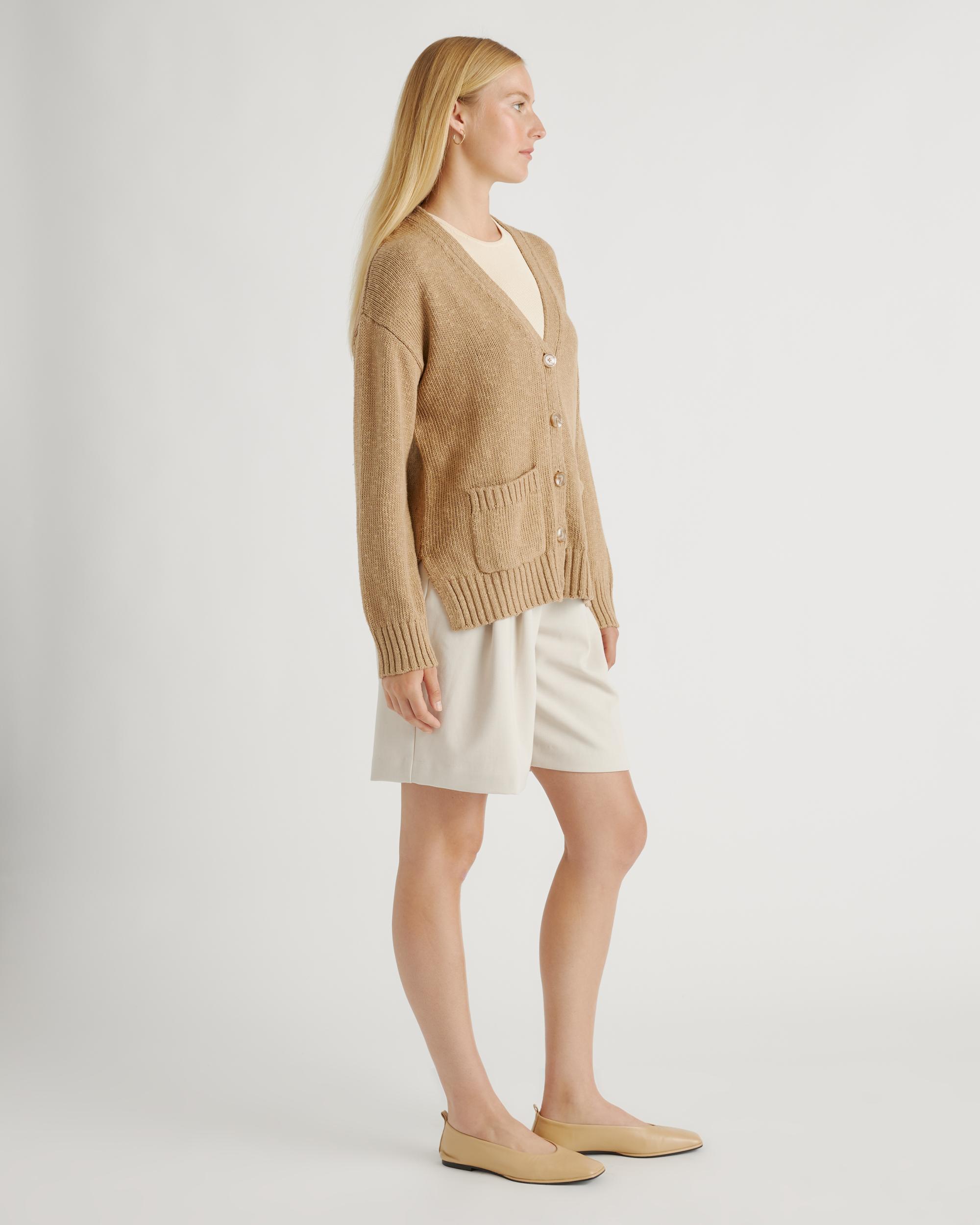 Quince | Women's Cotton Linen Relaxed Cardigan Sweater Size XL, Organic Cotton Product Image