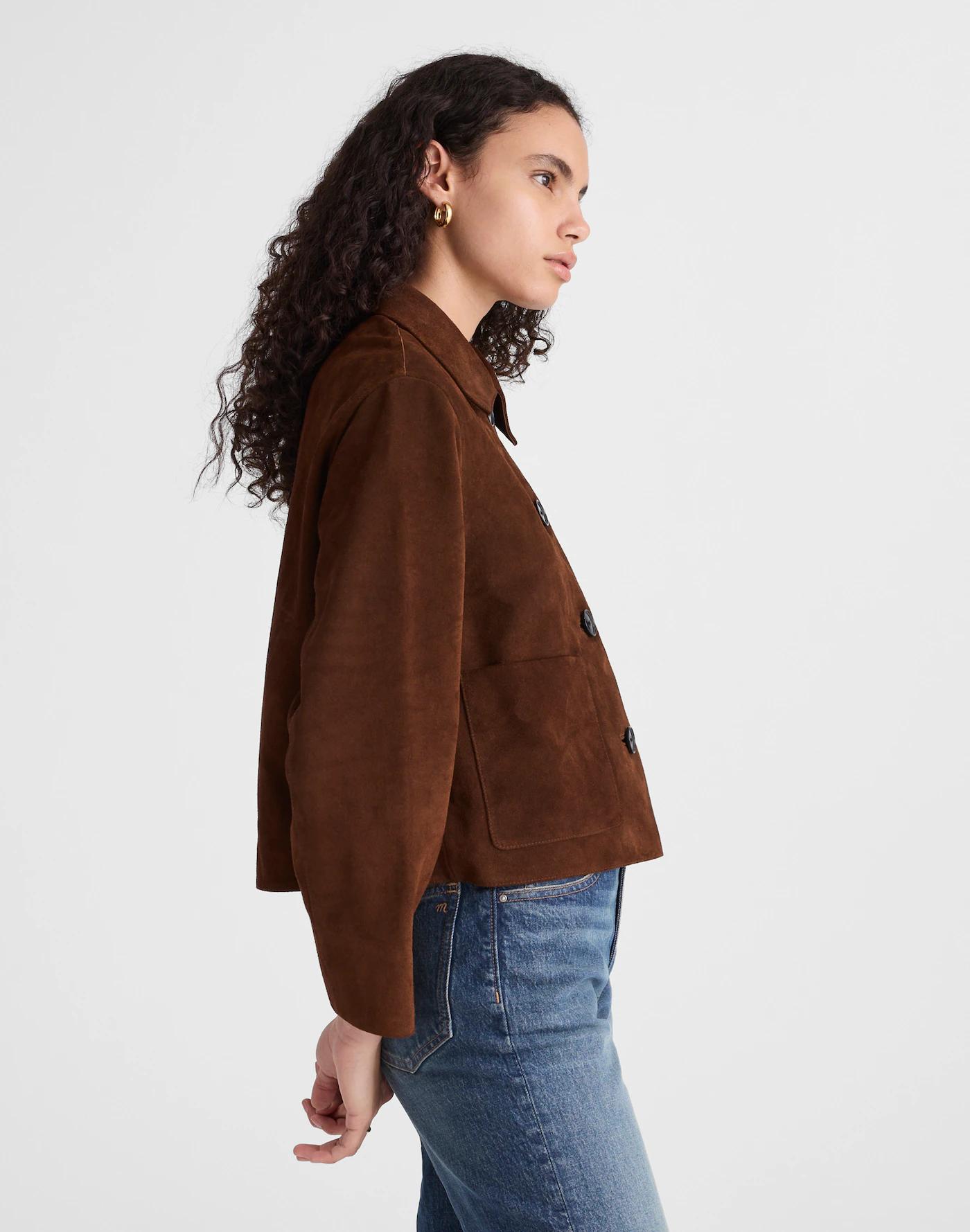 Boxy-Crop Jacket in Suede Product Image