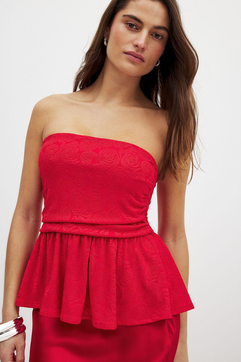 Rose Pattern Tube Top Product Image