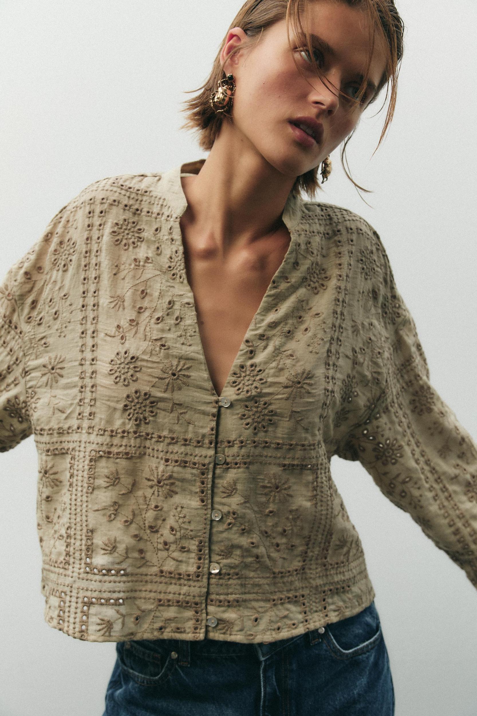 OPENWORK EMBROIDERY SHIRT Product Image