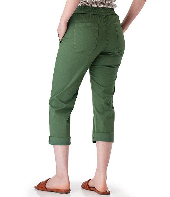 Aventura Ballard Solid Weave Flat Front Elastic Drawstring Waist Cropped Pants Product Image