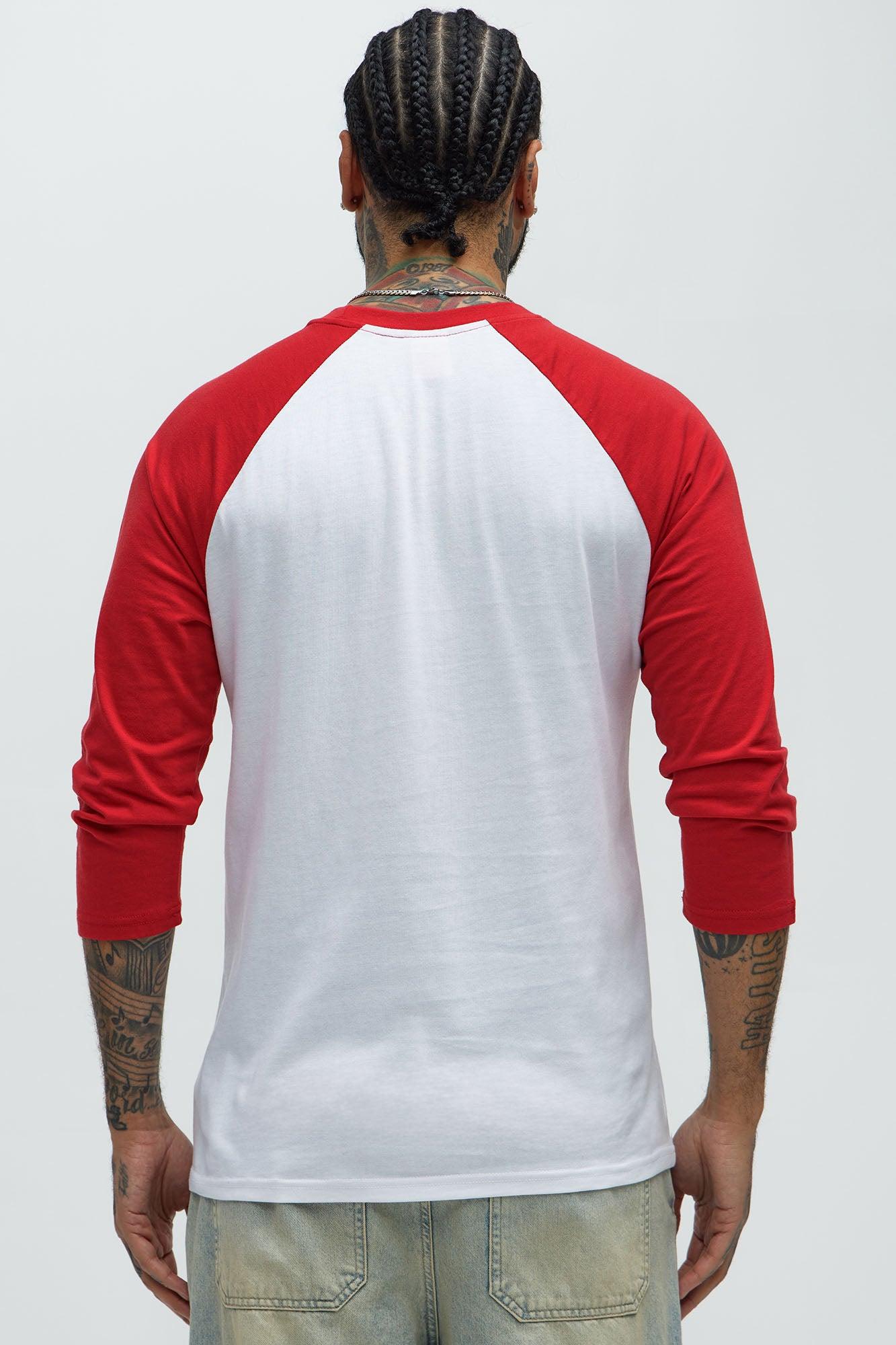 Bulls Fade Away 3/4 Sleeve Tee - White Product Image