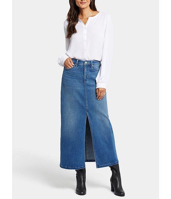 NYDJ High Rise A-Line Long Slit Skirt Product Image