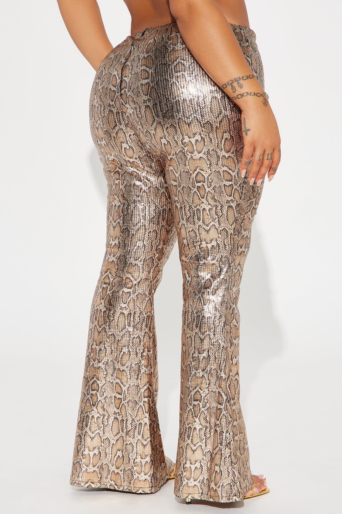 Hard To Get Leopard Sequin Flare Pant - Taupe/combo Product Image