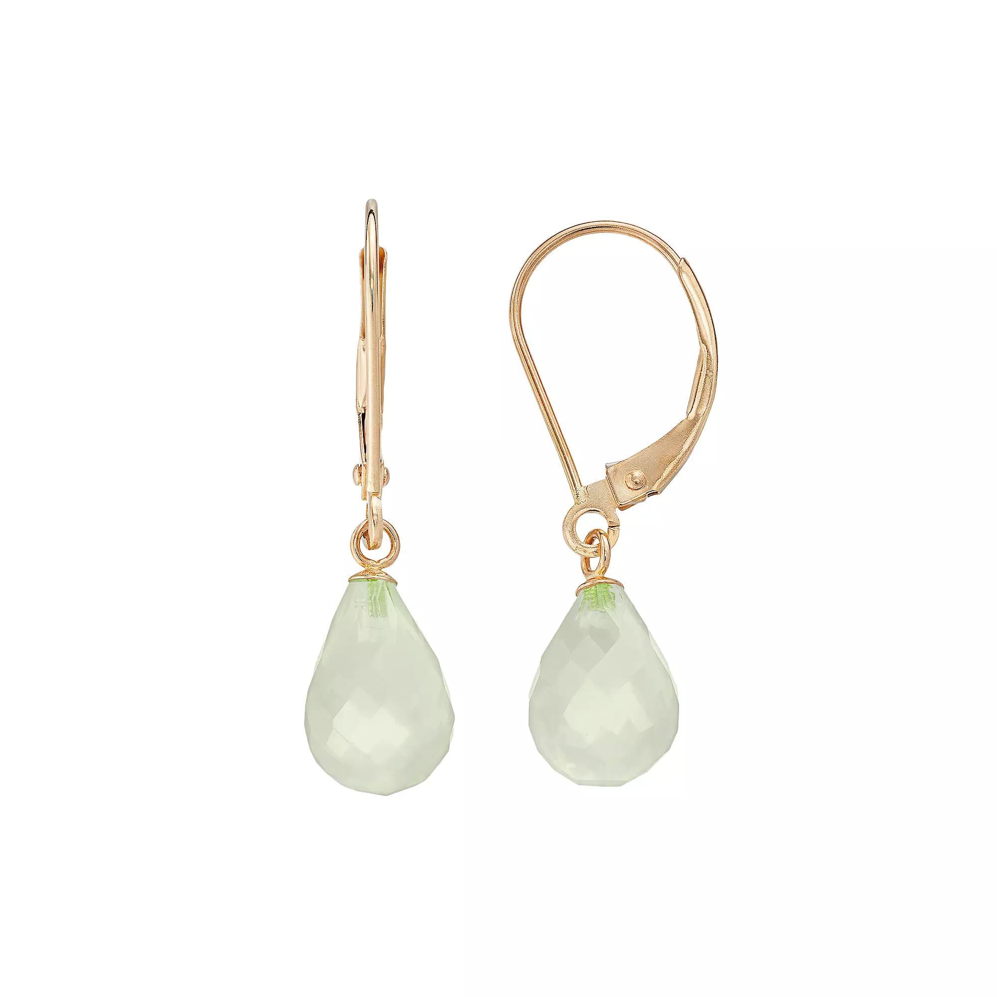 14k Gold Lemon Quartz Briolette Drop Earrings, Women's, Yellow Product Image