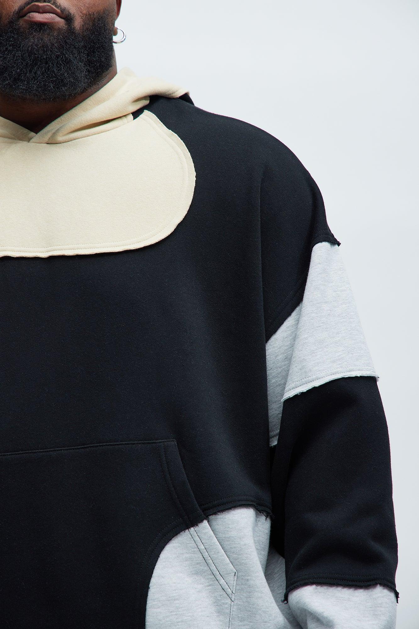 Tyson Awaken Oversized Color Block Hoodie - Black/combo Product Image