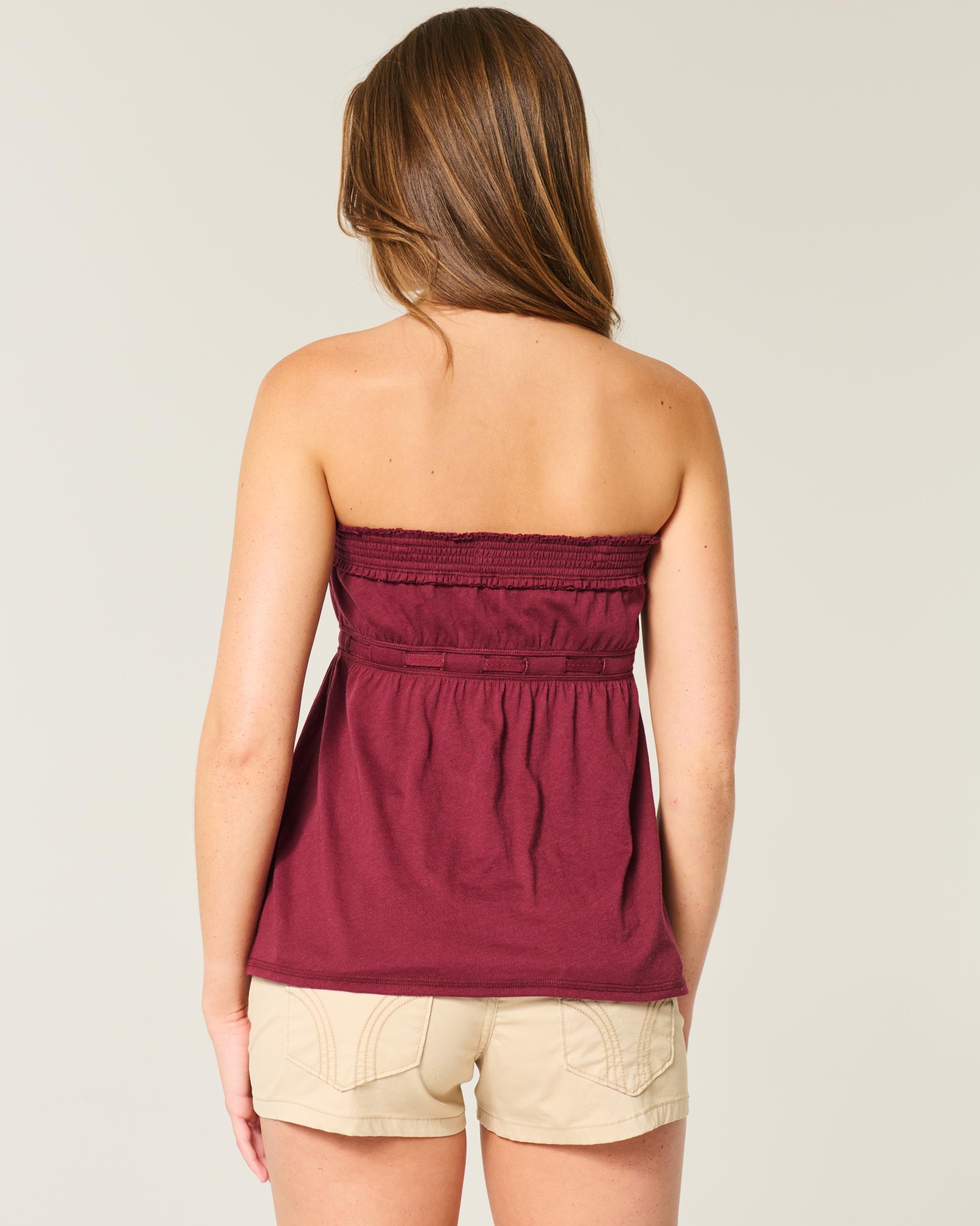 Strapless Tie Waist Babydoll Top Product Image