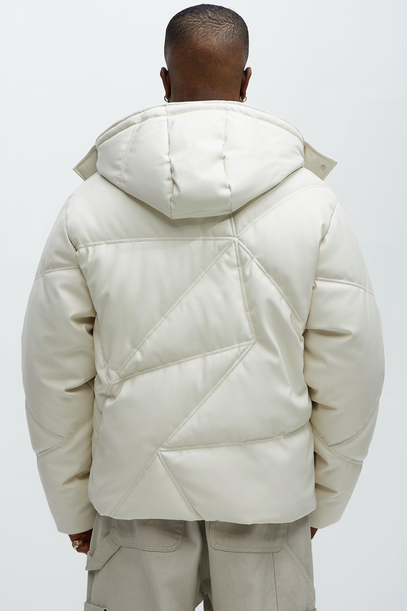 Looking For Me Padded Hood Puffer - White Male Product Image
