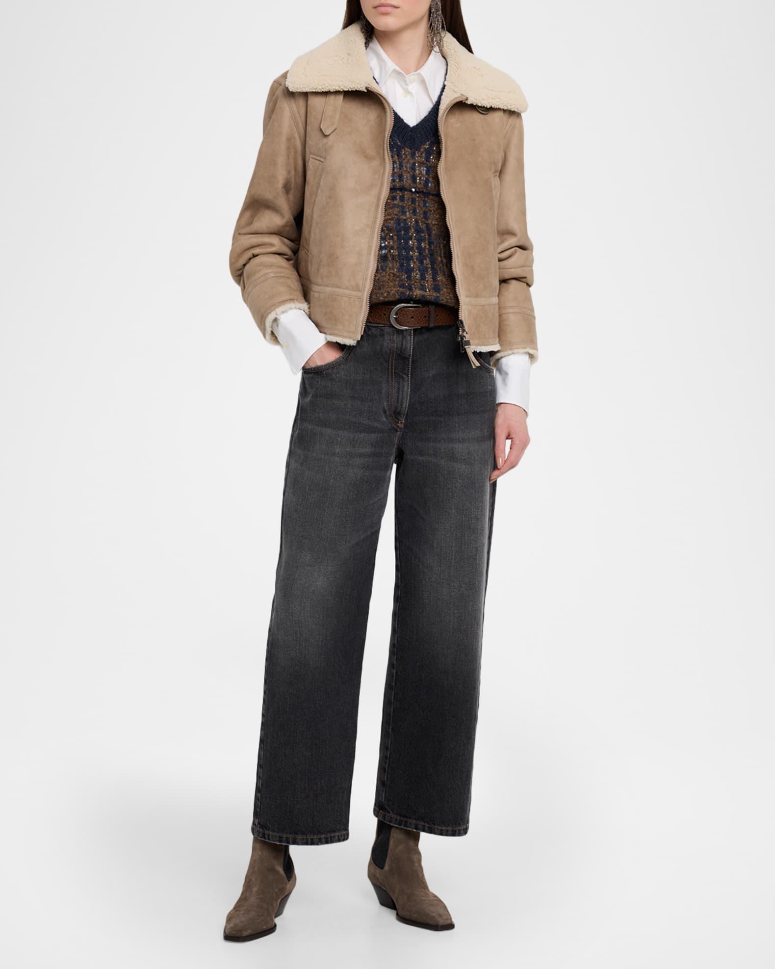 Paillette Tartan V-Neck Sweater Vest Product Image