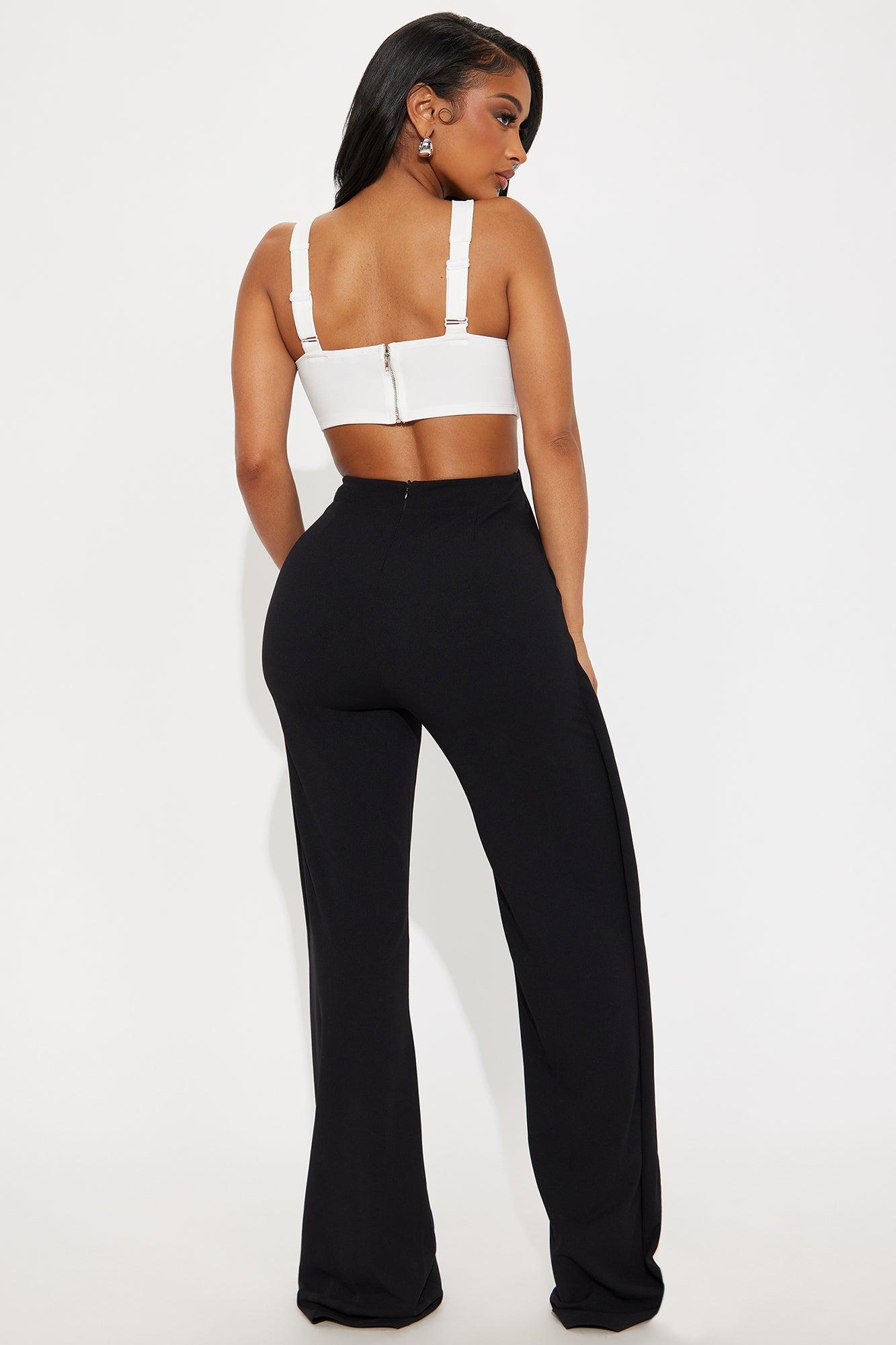 Kelsea Wide Leg Jumpsuit - Black/White Product Image