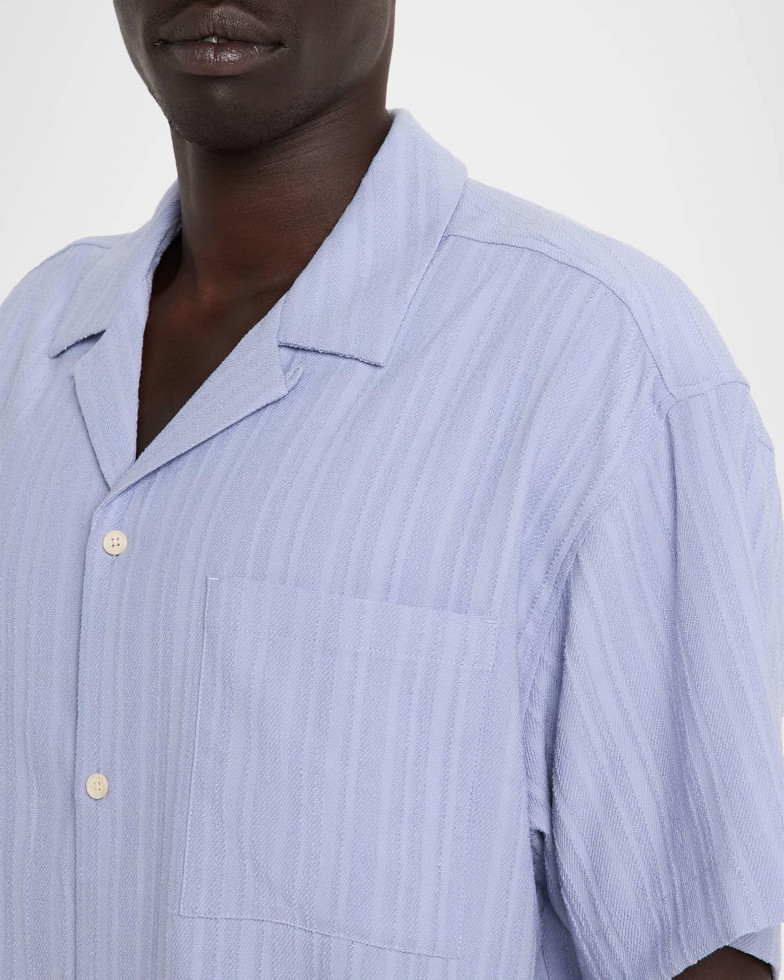 Men's Textured Stripe Pocket Short-Sleeve Shirt Product Image