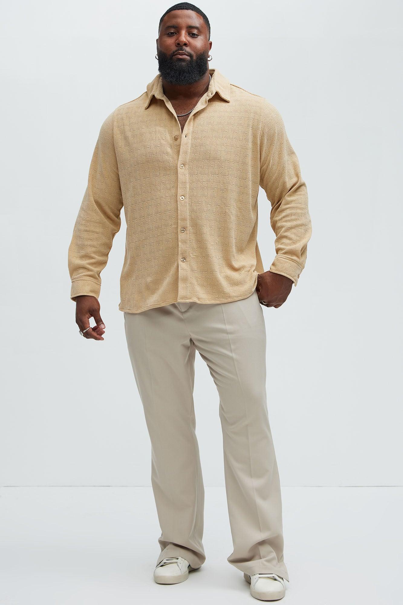No Accident Textured Shirt - Tan Product Image