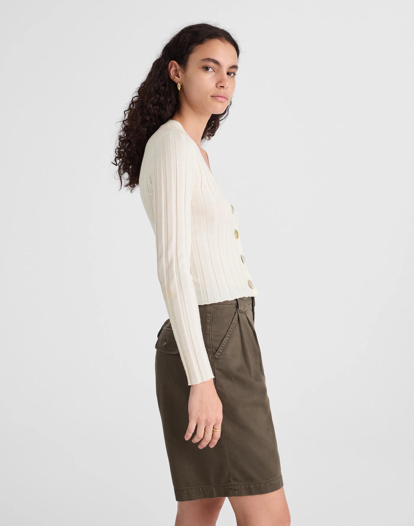 Ribbed V-Neck Cardigan Product Image