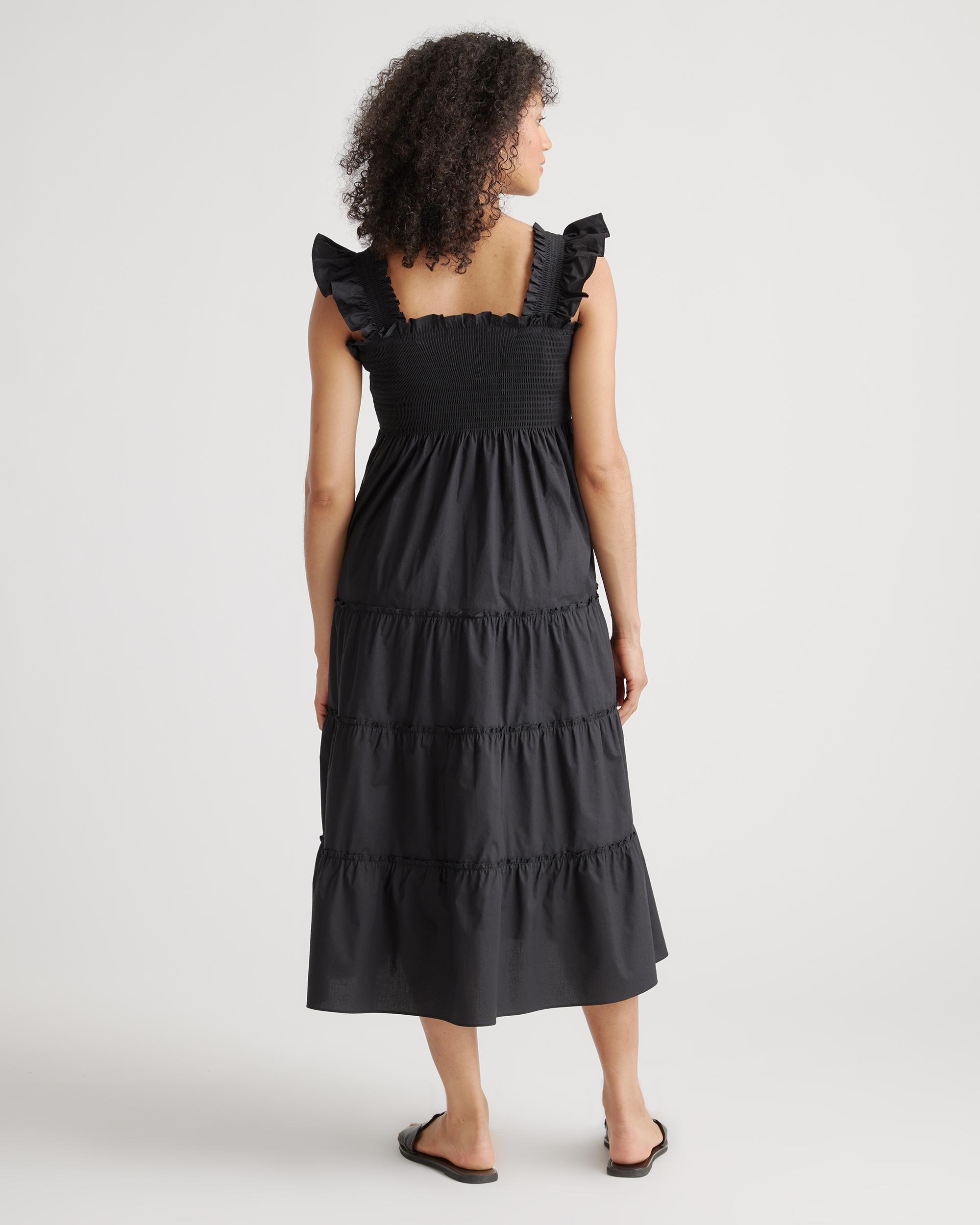 Quince | Women's Poplin Maternity Smocked Midi Dress Size XS, Organic Cotton Product Image