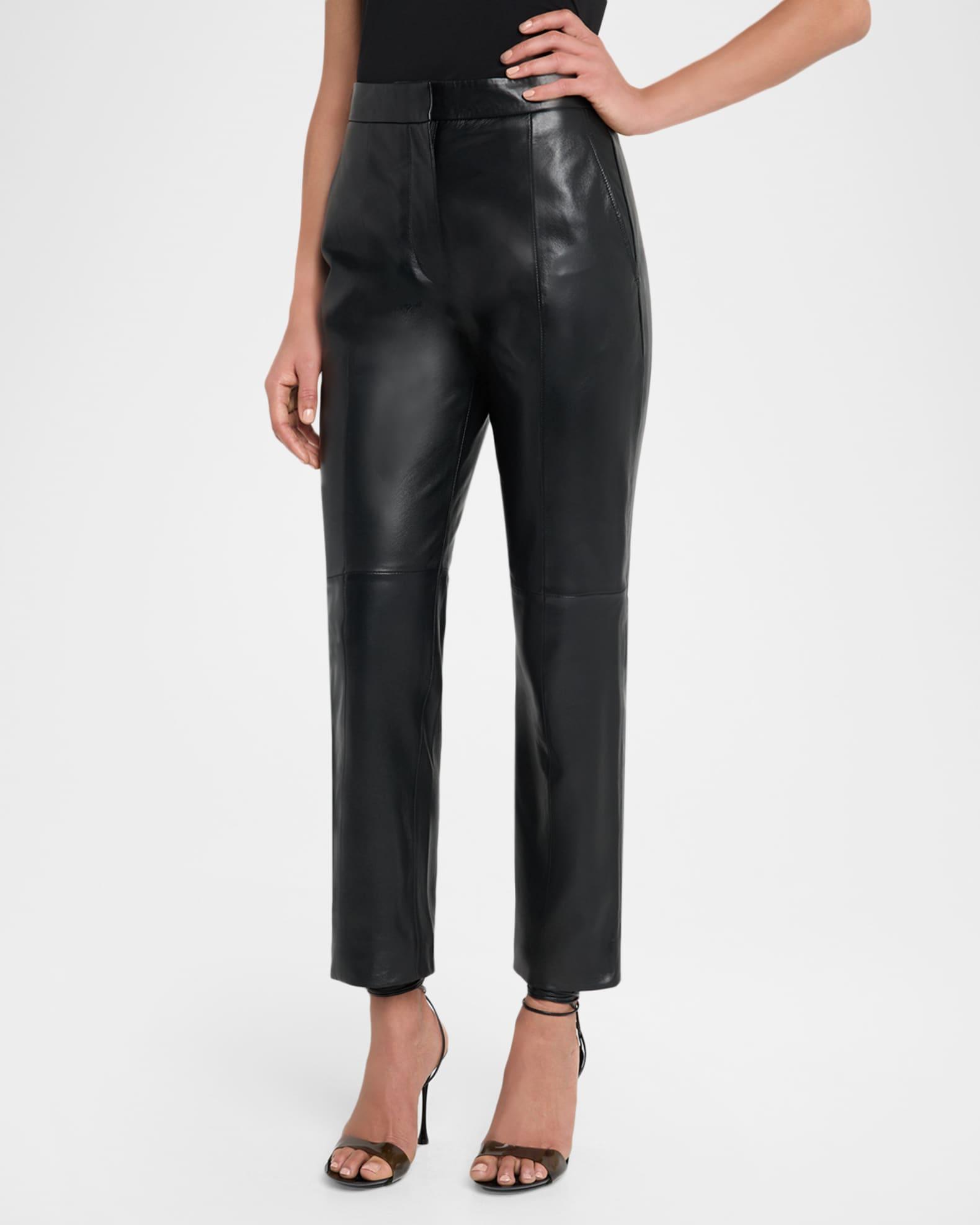 Straight-Leg Leather Pants Product Image