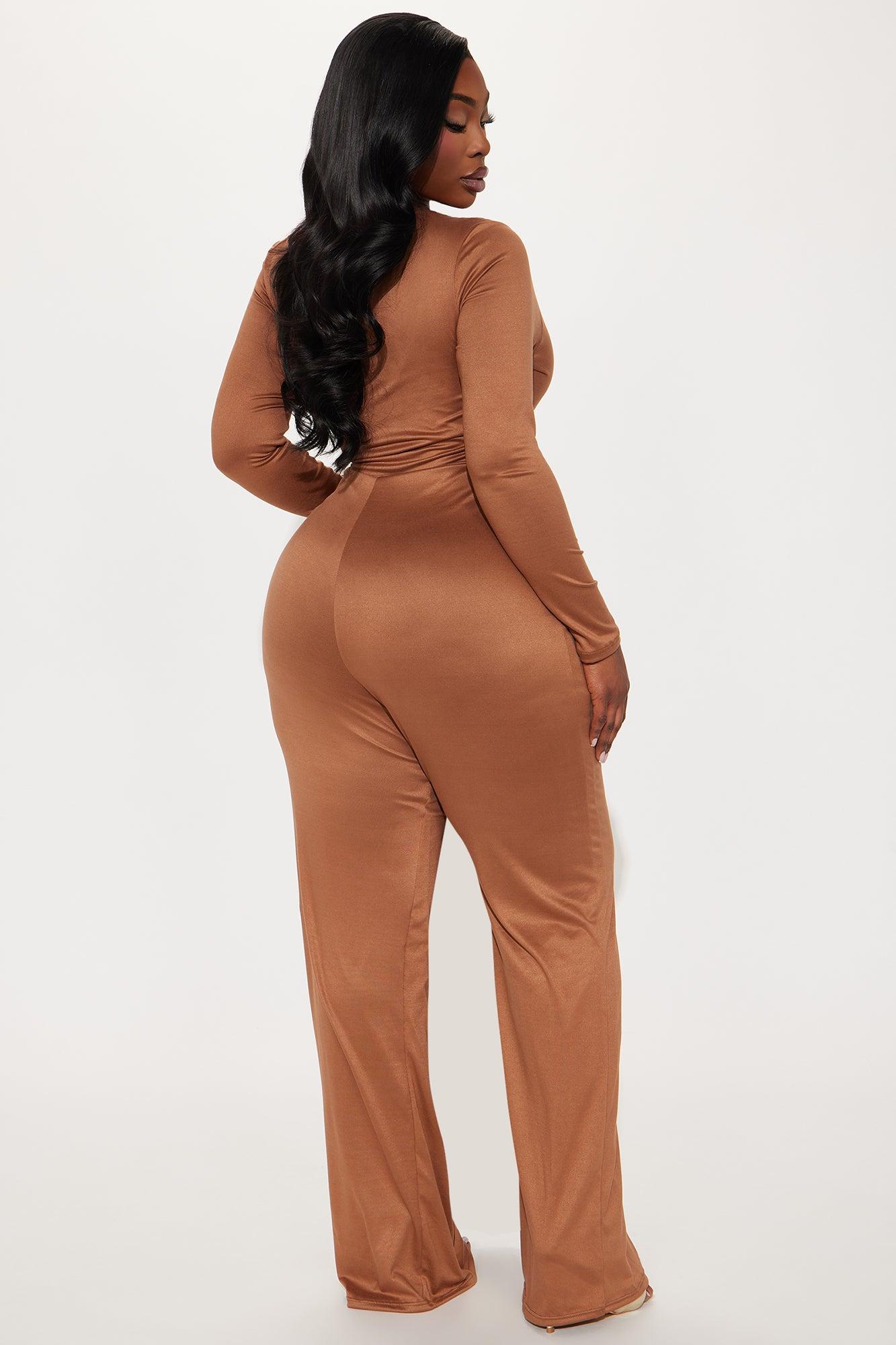 Zoe Belted Jumpsuit - Mocha Product Image