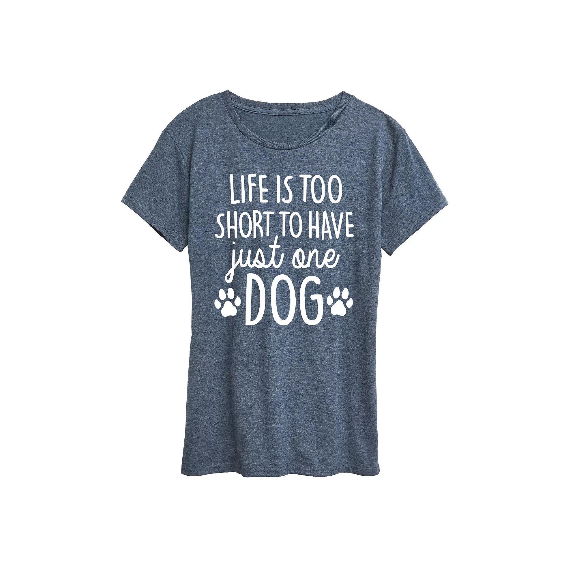 Plus Life Too Short Just One Dog Graphic Tee, Women's,  Product Image