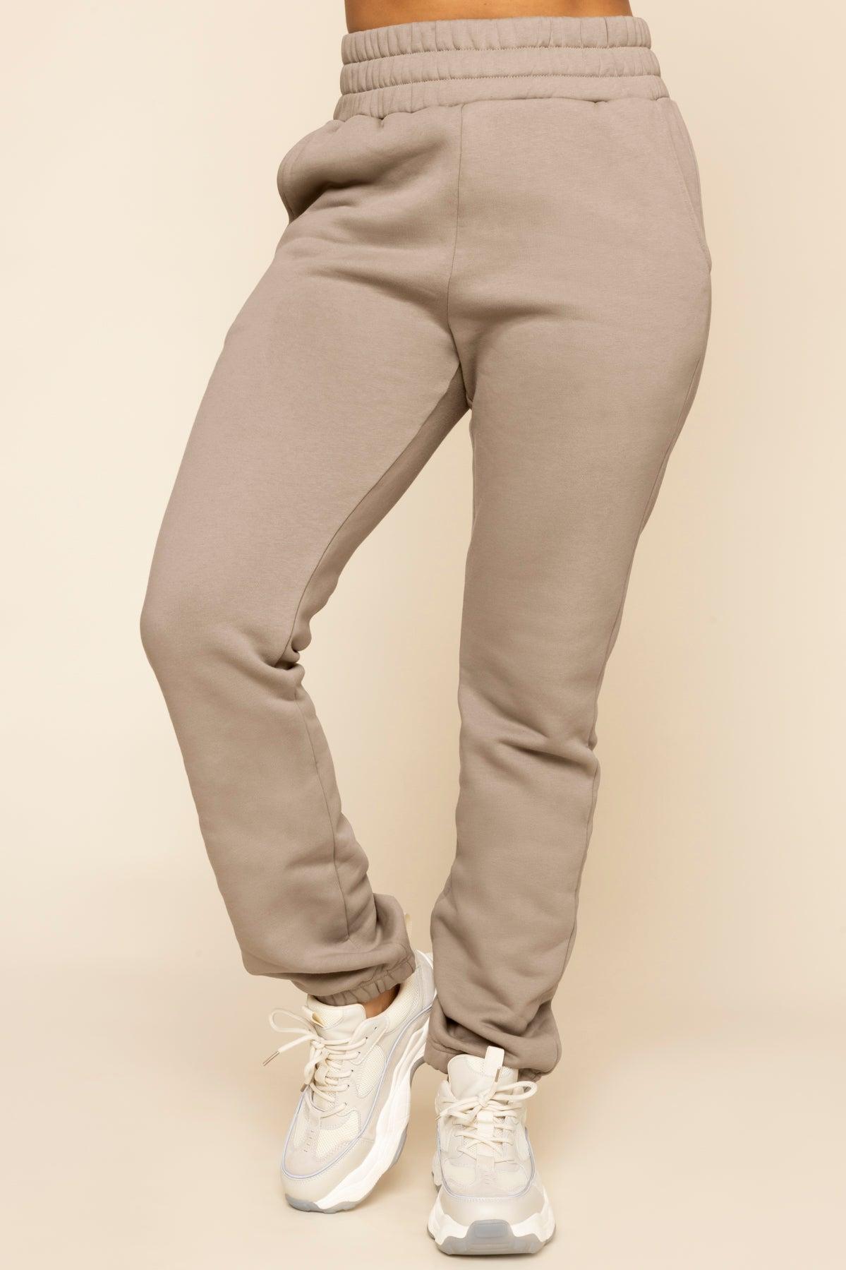 Cloud Rollover Sweatpant - Taupe Product Image