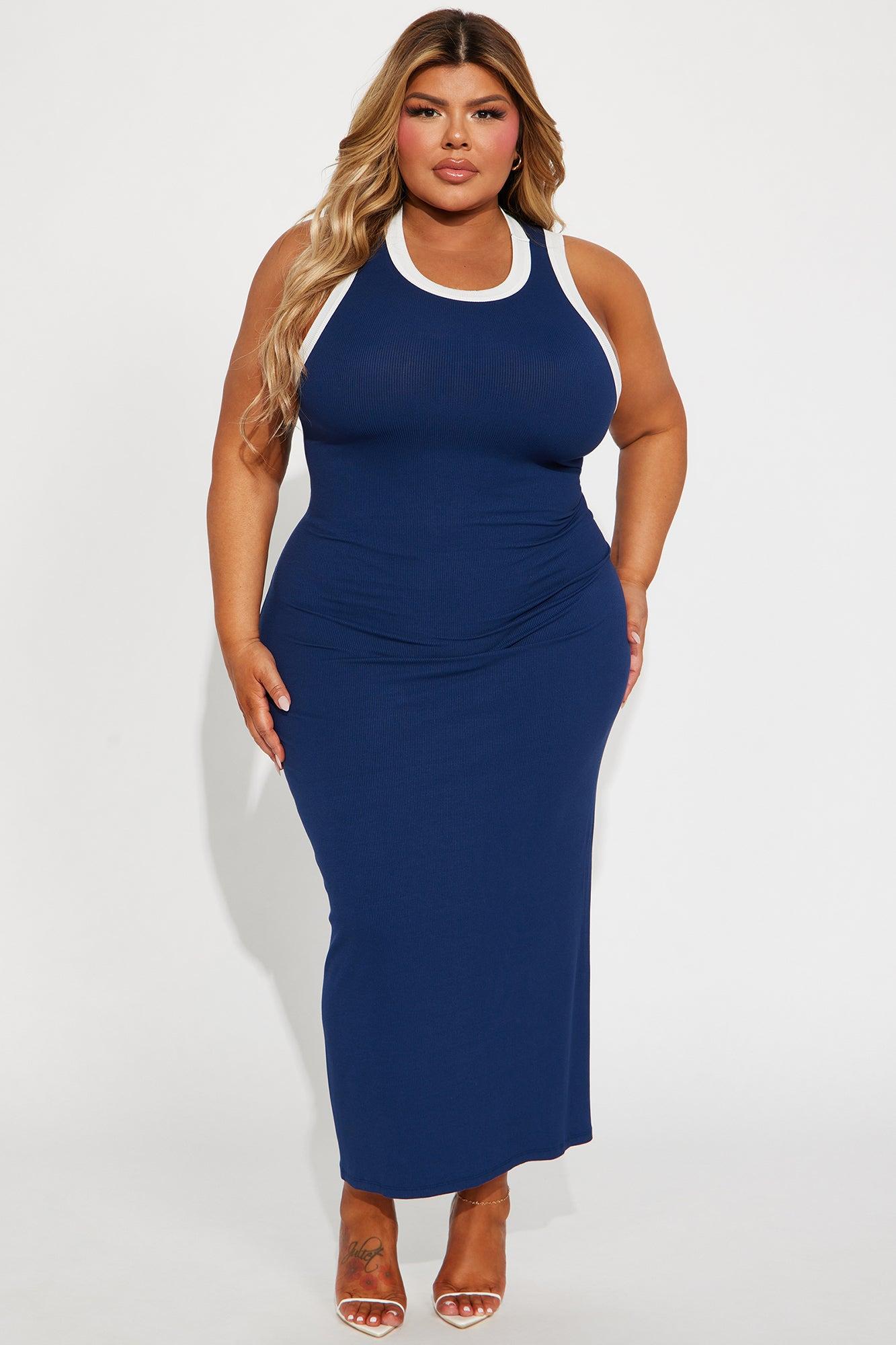Annette High Neck Maxi Dress - Navy Product Image