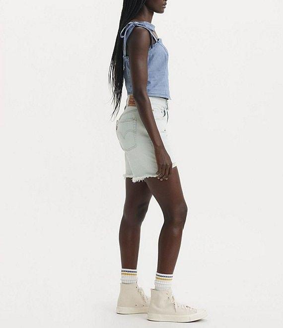 Levi's® 501® Original High Rise Mid Thigh Distressed Denim Shorts Product Image