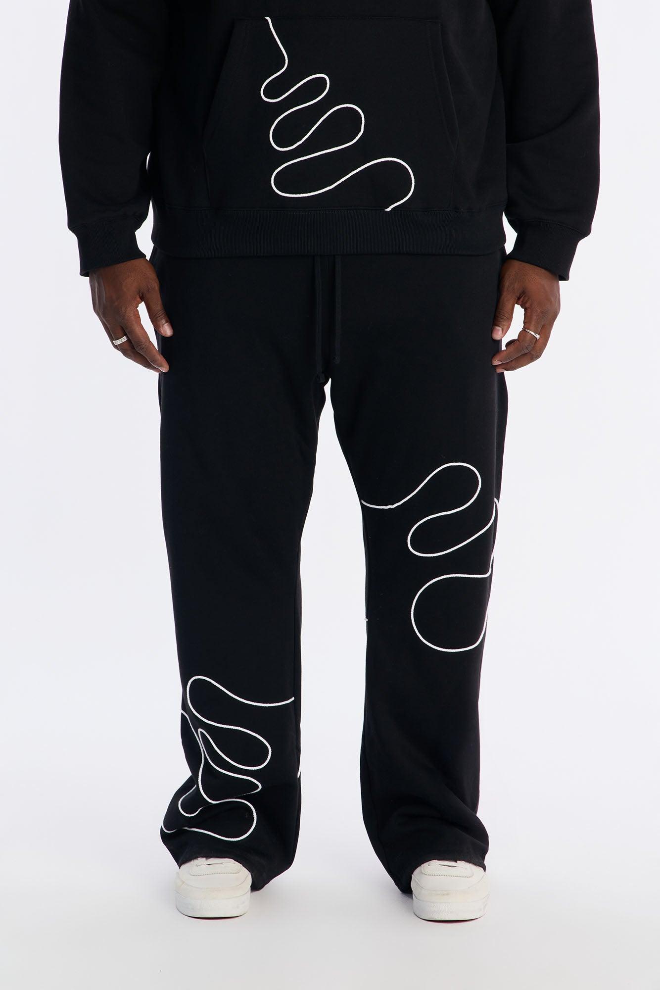 Lasso Slim Flare Sweatpants - Black Product Image