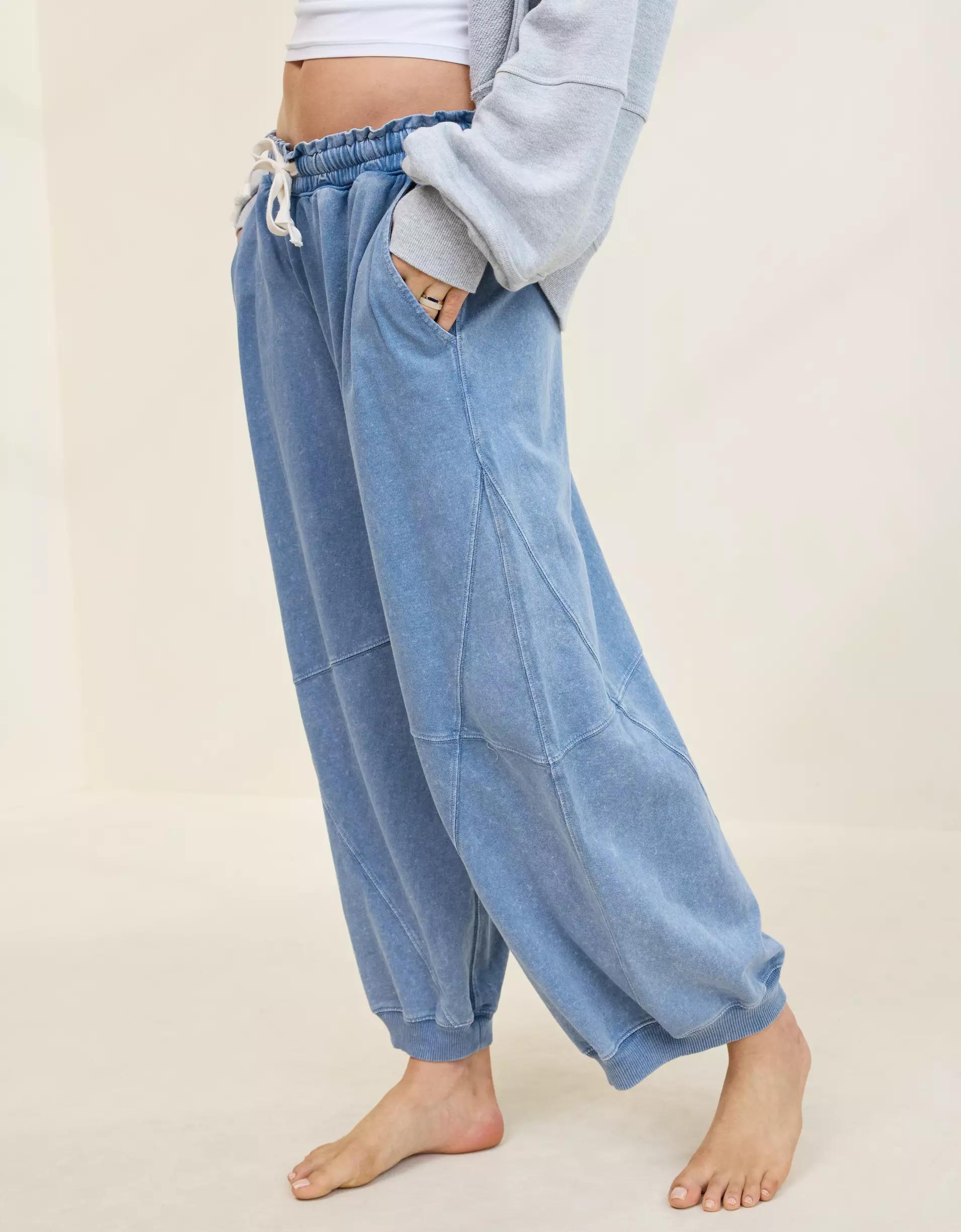 Aerie Baggy Barrel Leg Fleece Pant Product Image