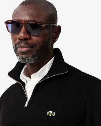 Zip-Up High Neck Interlock Sweatshirt Product Image