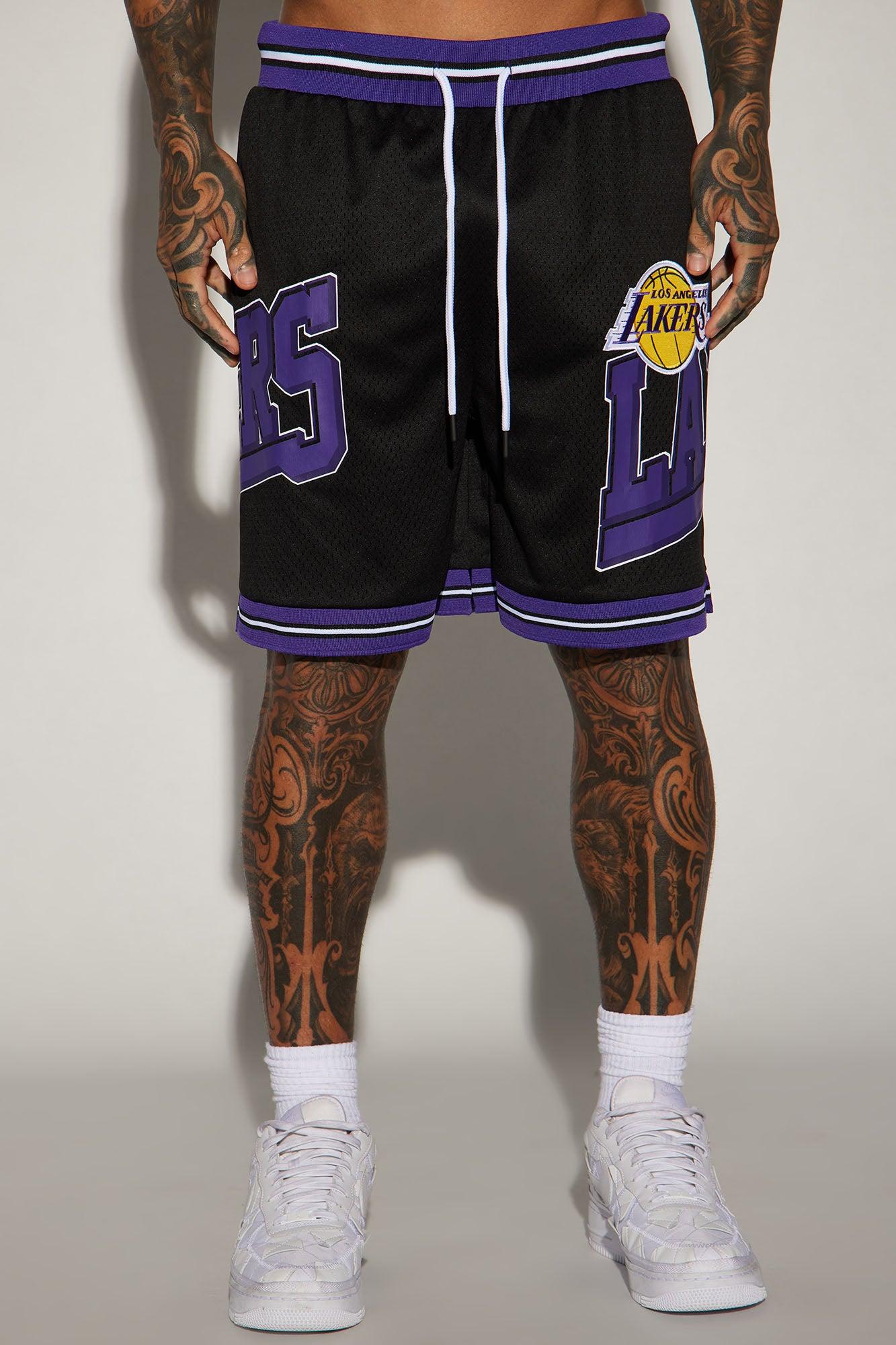 Lakers Step Back Mesh Shorts - Black Product Image