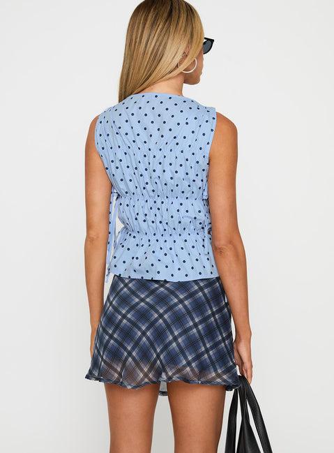 Orellia Mini Skirt Blue Check Product Image