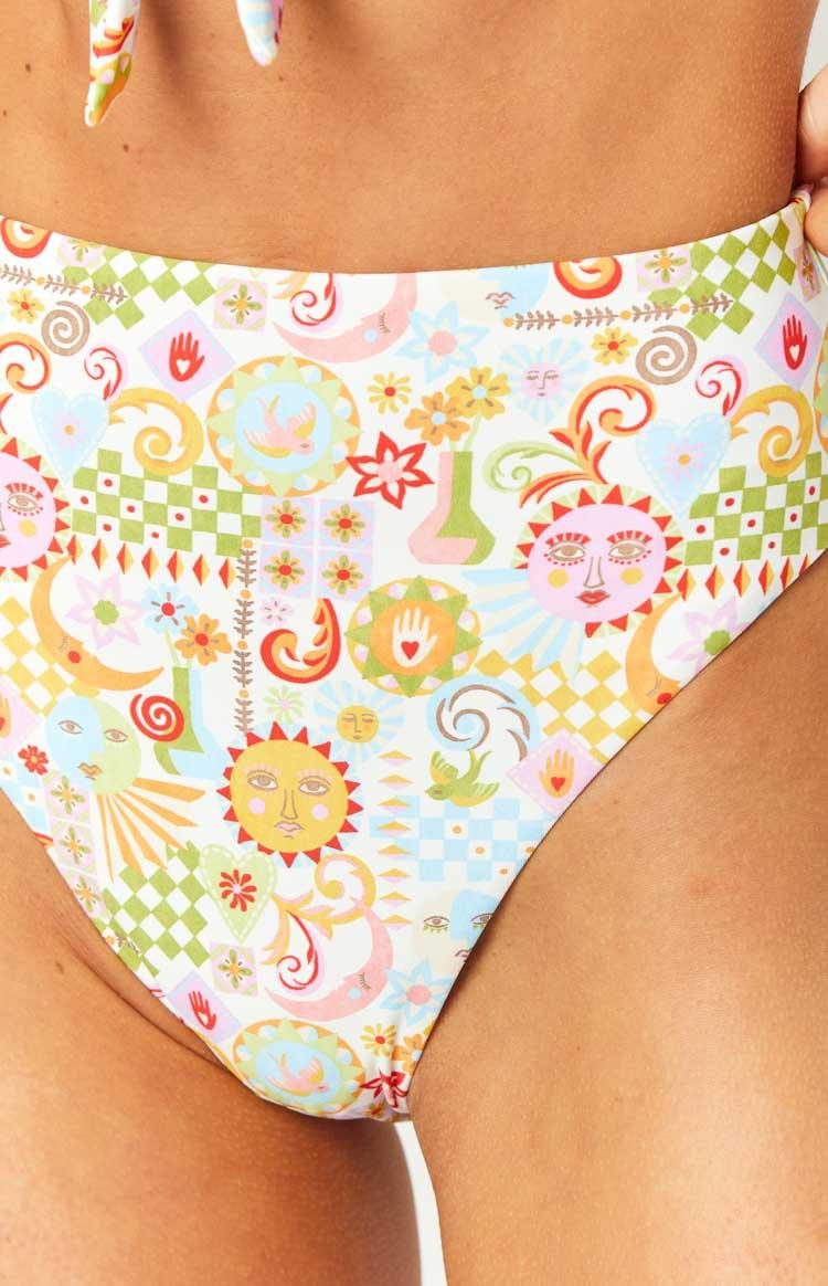 9.0 Swim Majorca Summer Multi Print High Waisted Bikini Bottoms Baby Product Image