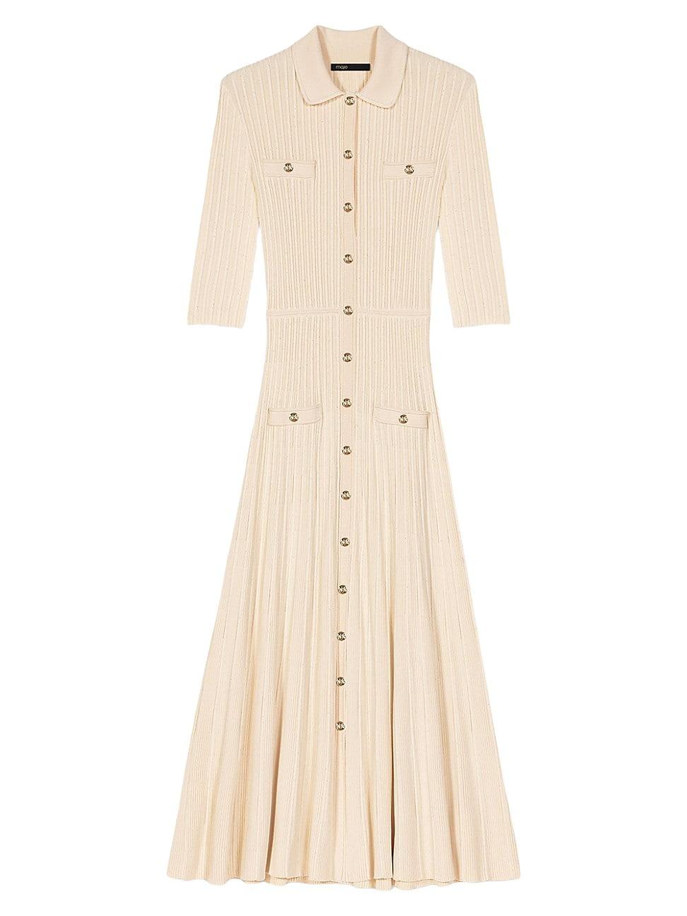 Womens Sequin Knit Midi Dress Product Image