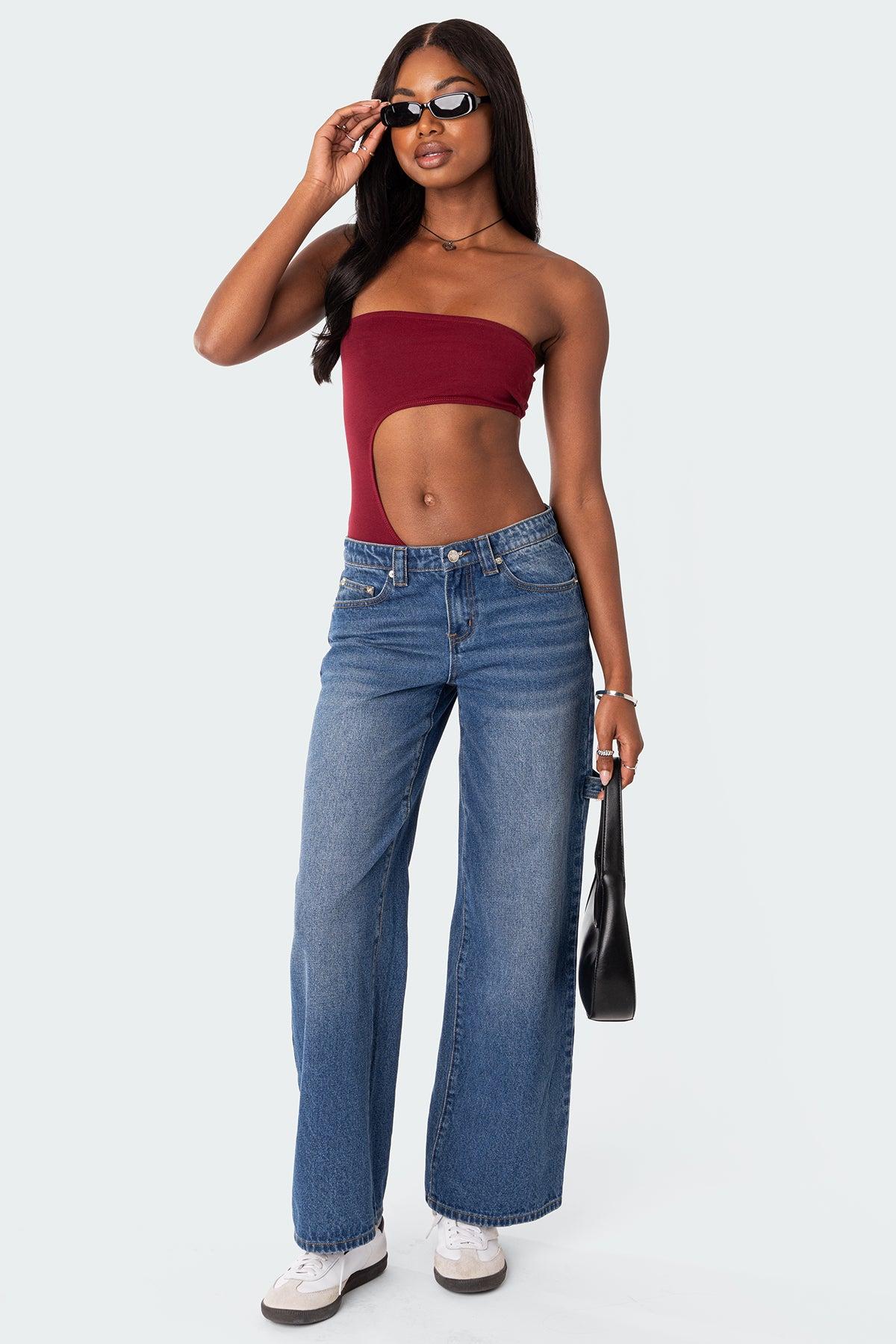 Indy Asymmetric Cut Out Bodysuit Product Image