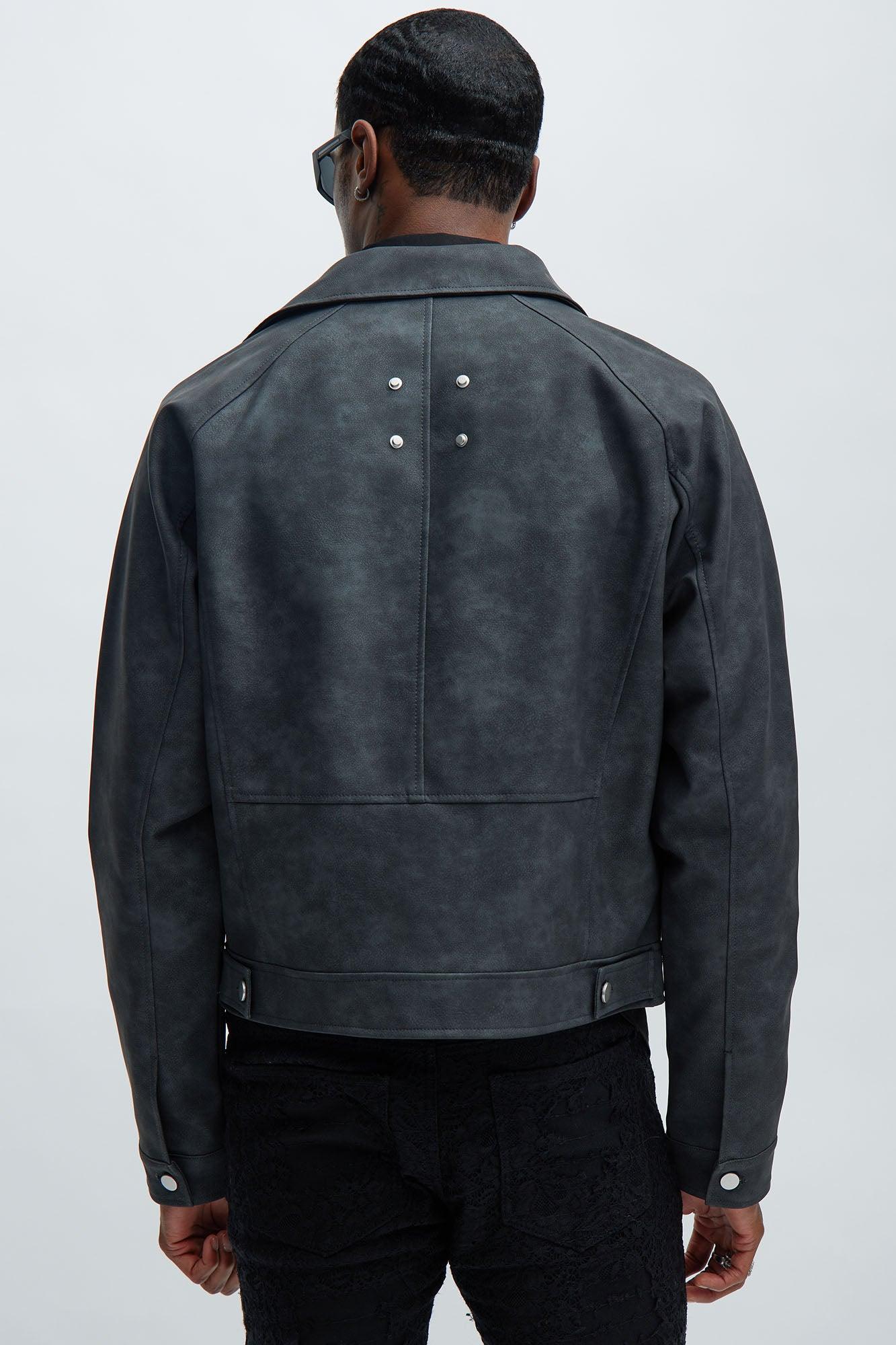 Hailwood Faux Leather Cropped Jacket - Black Product Image