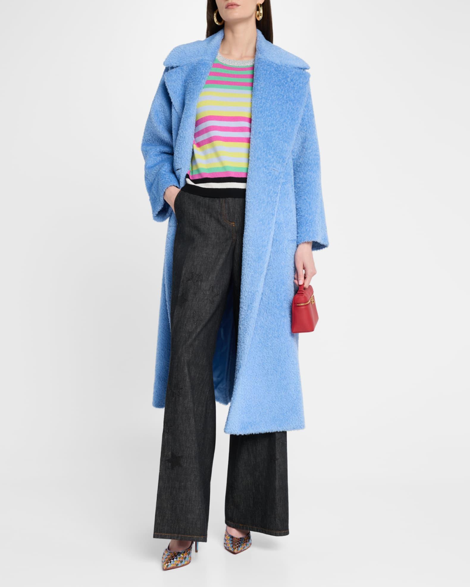 Striped Puff-Sleeve Wool-Cashmere Crewneck Sweater Product Image