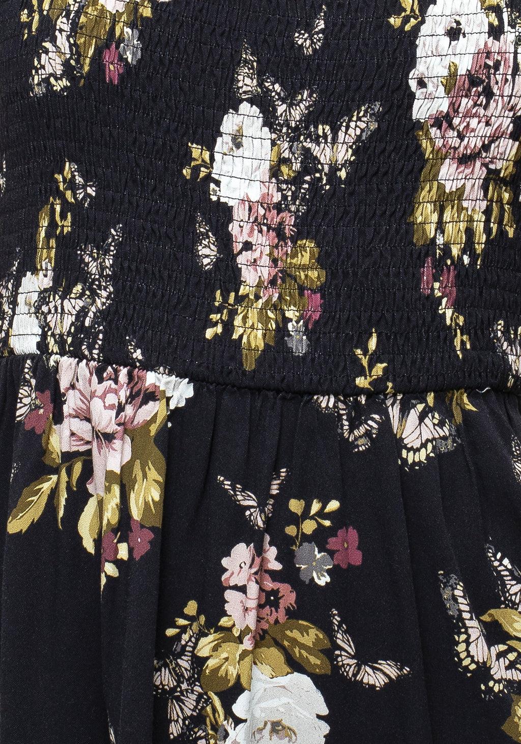 Revival Floral Puff Sleeve Shirred Mini Dress Product Image