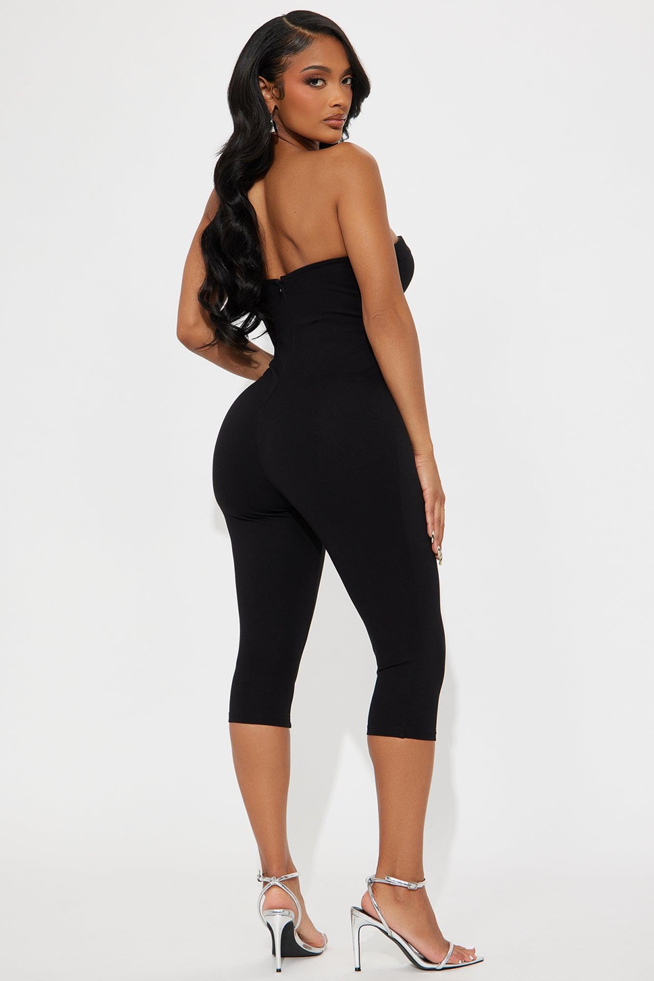 Modern Muse Strapless Capri Jumpsuit - Black Female Product Image
