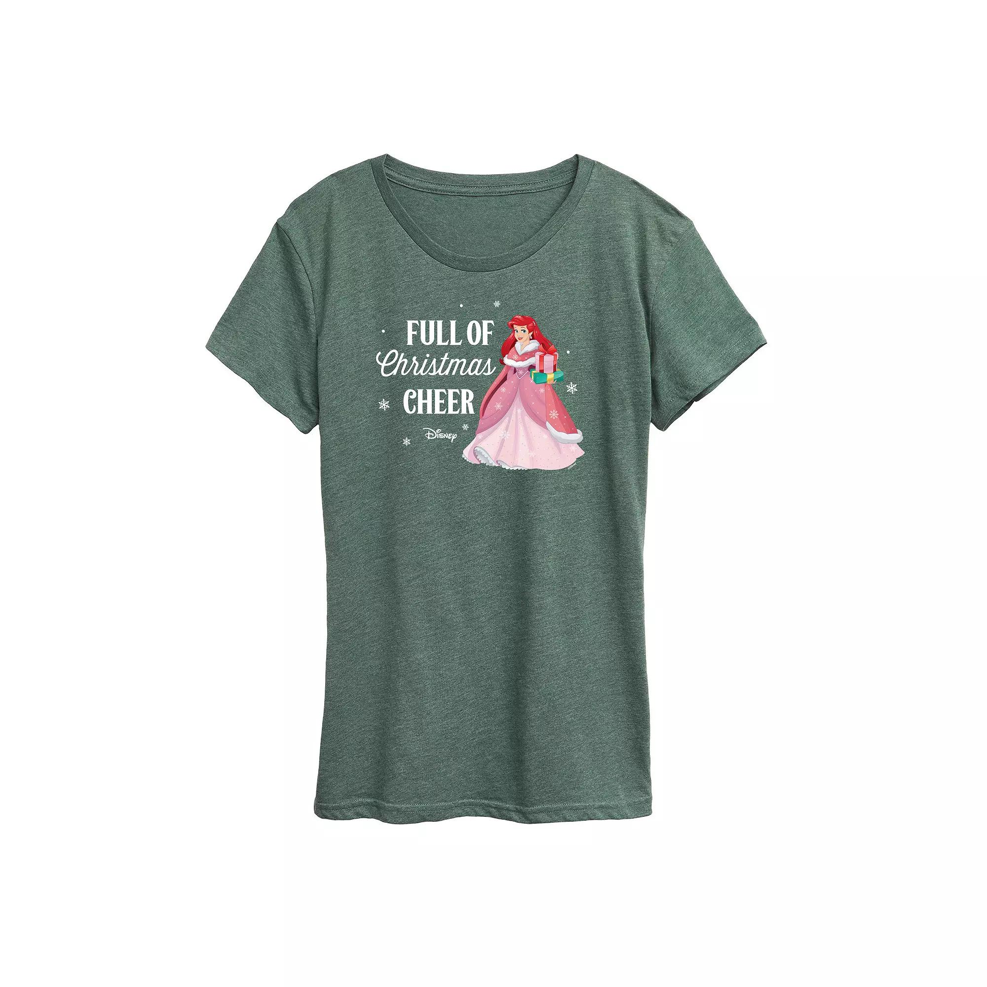 Disney Princess Ariel Women's "Full Of Christmas Cheer" Graphic Tee, Girl's,  Product Image