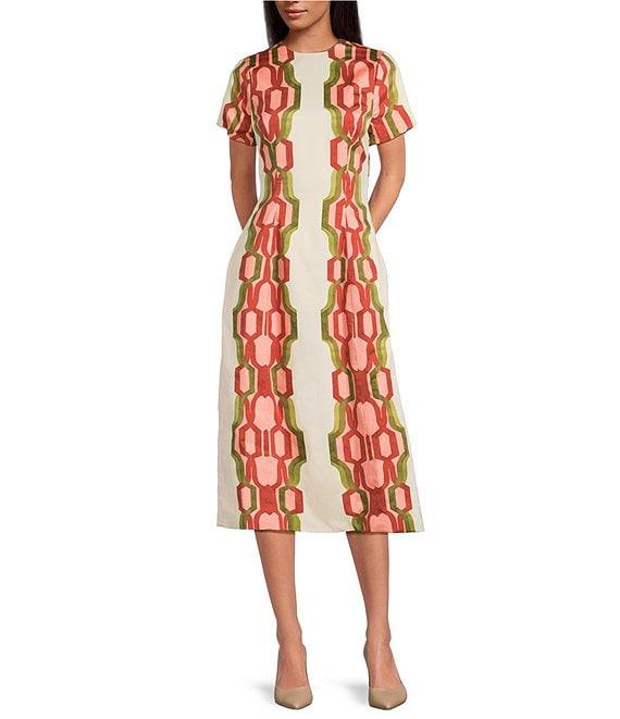 Mestiza New York Hampton Convertible Round Neck Short Sleeve Column Midi Dress Product Image