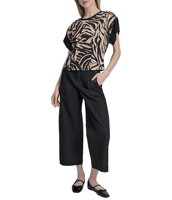 DKNY by Donna Karan Blurred Zebra Mix Media Dolman Sleeve Top Product Image
