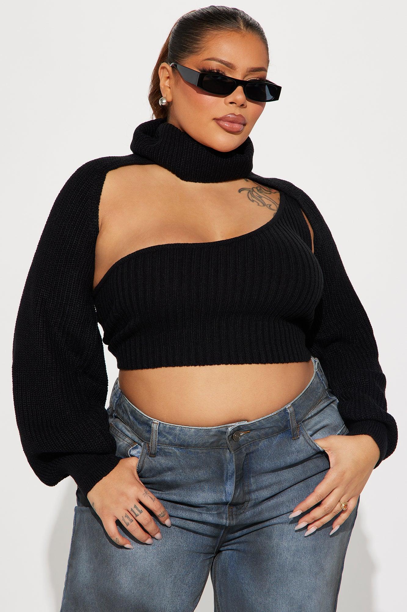 Feel It Out Turtleneck Sweater Set - Black Product Image