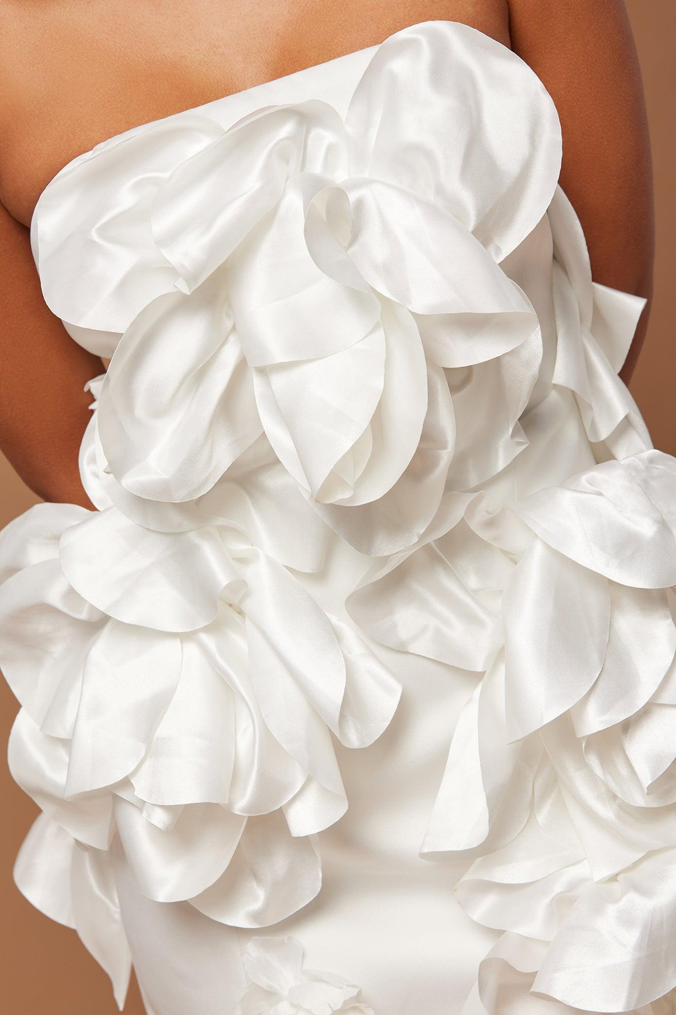 Abbie Satin Mini Dress - White Product Image