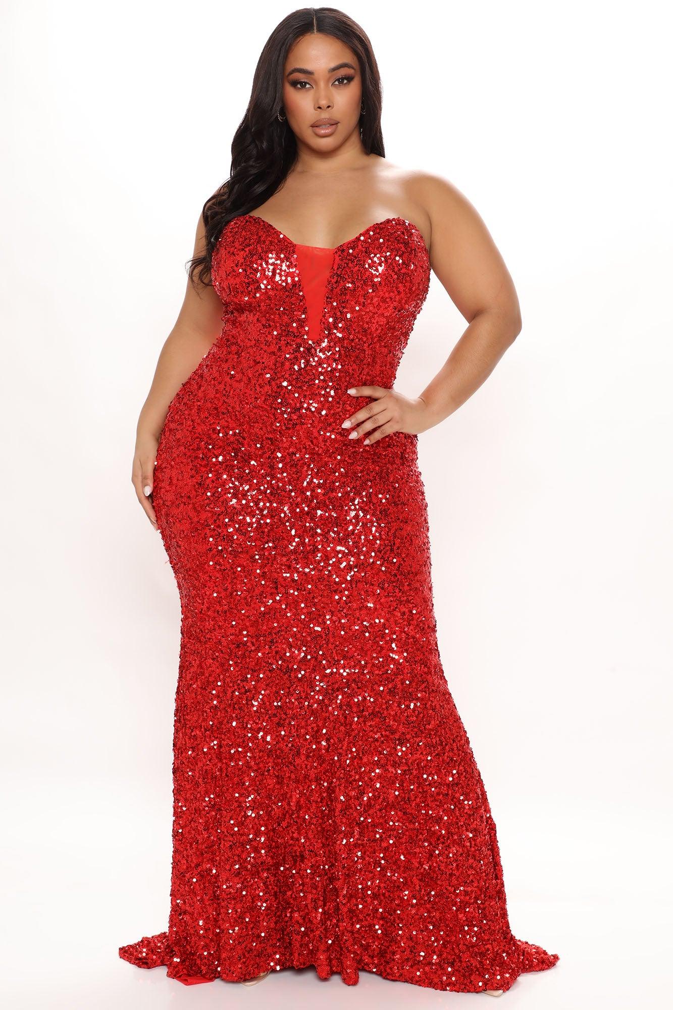 The Most Wanted Sequin Gown - Red Product Image