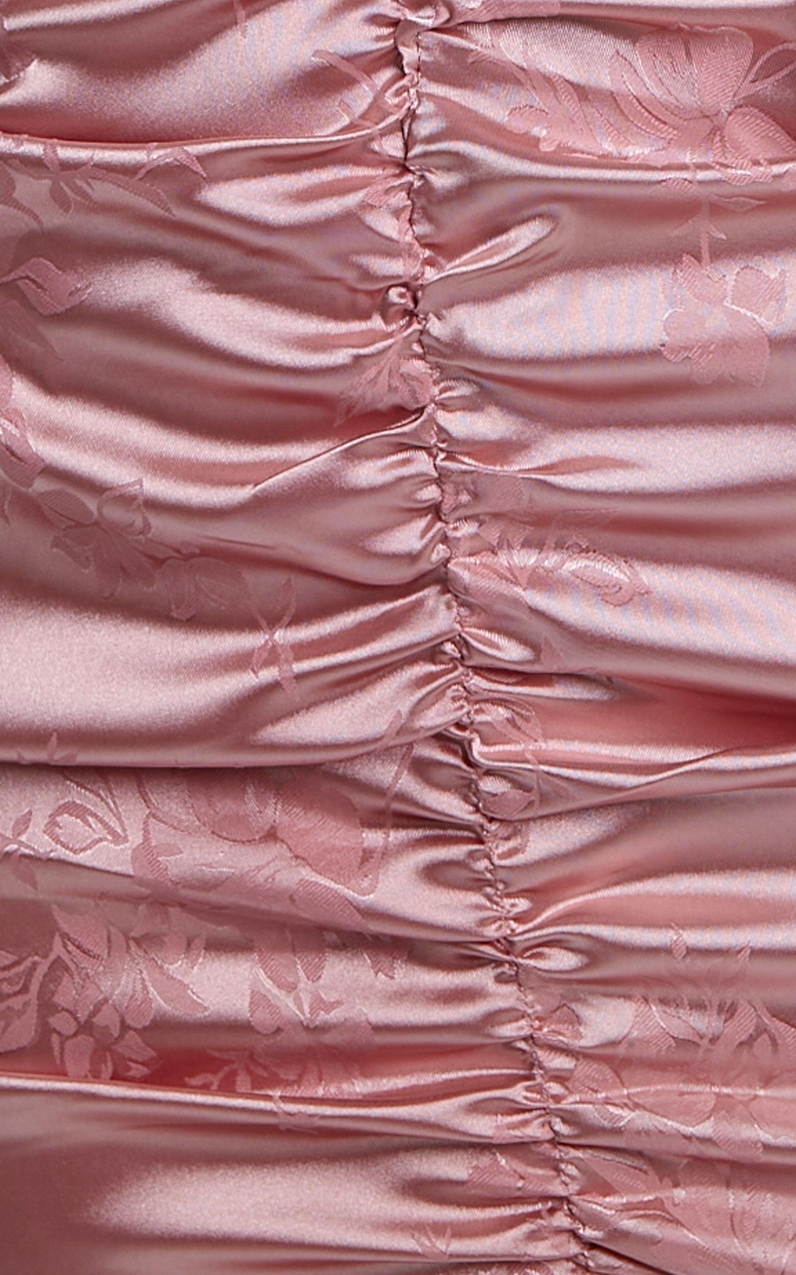 Richmond Mini Dress - Long Sleeve Ruched Dress in Dusty Pink Product Image