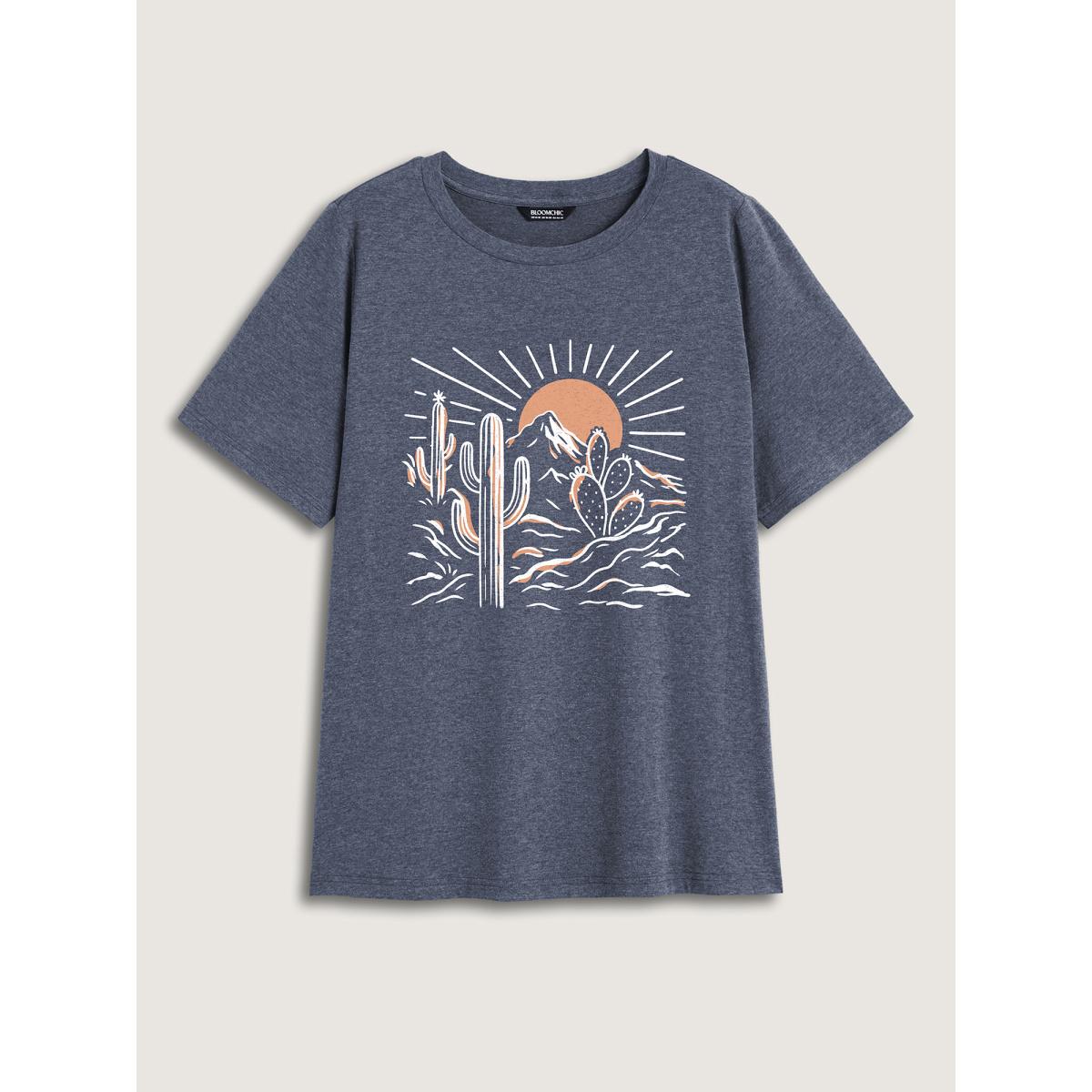 Plus Size Make a Wish V-Neck T-Shirt Indigo Women Leisure Non Art&design V-neck Casual T-shirts BloomChic 30/6X Product Image