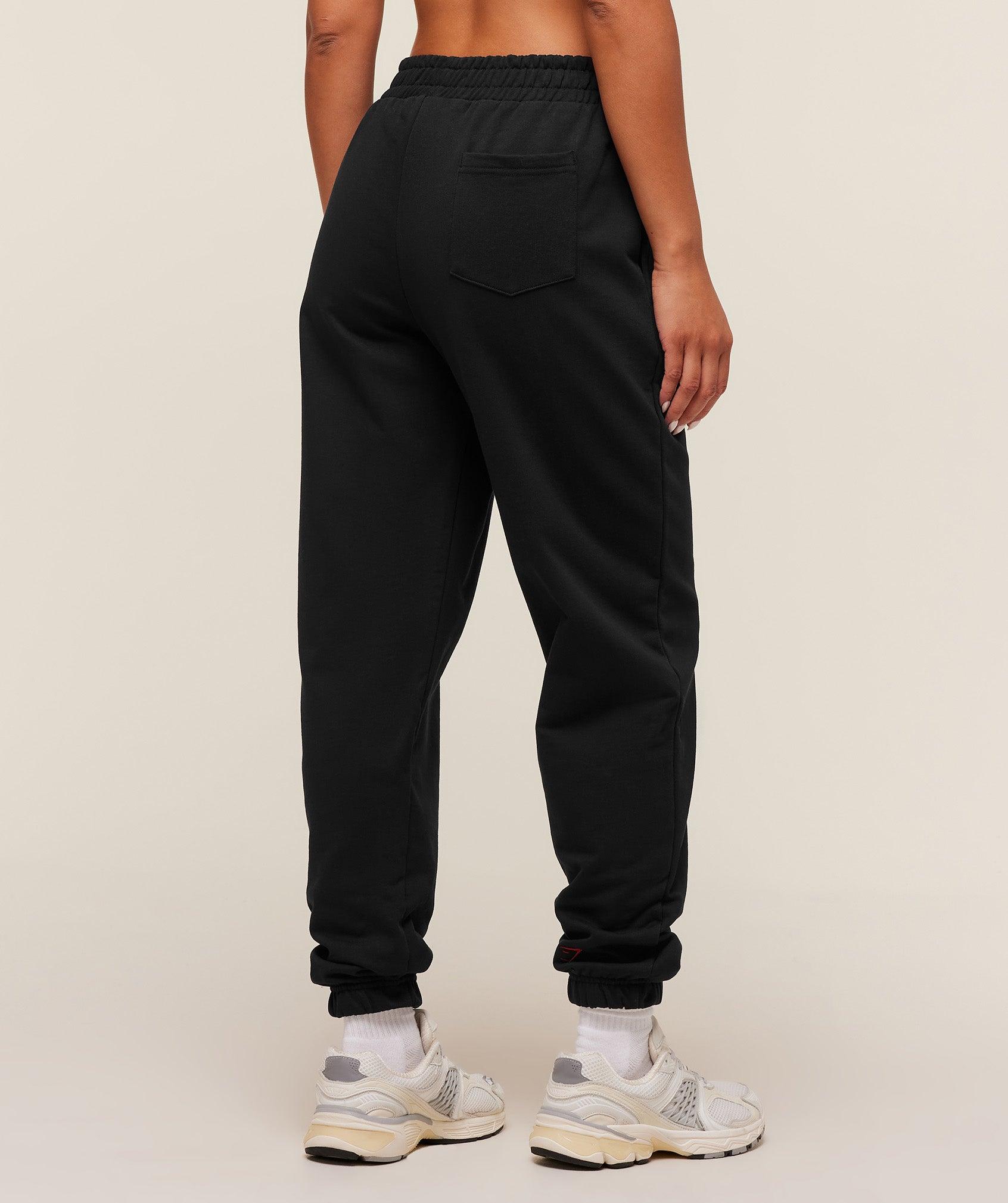 Gymshark Collegiate Graphic Joggers - Black Female Product Image
