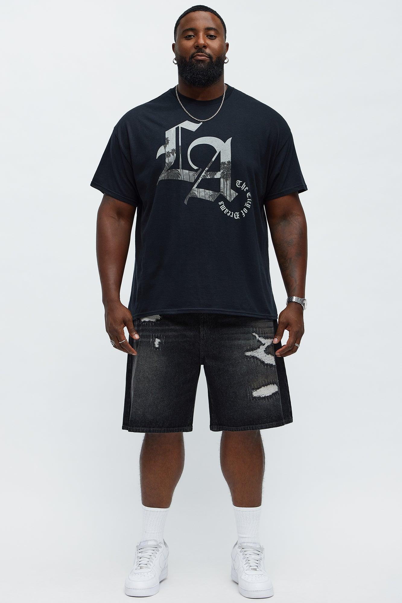 City Of LA Initial Short Sleeve Tee - Black Male Product Image