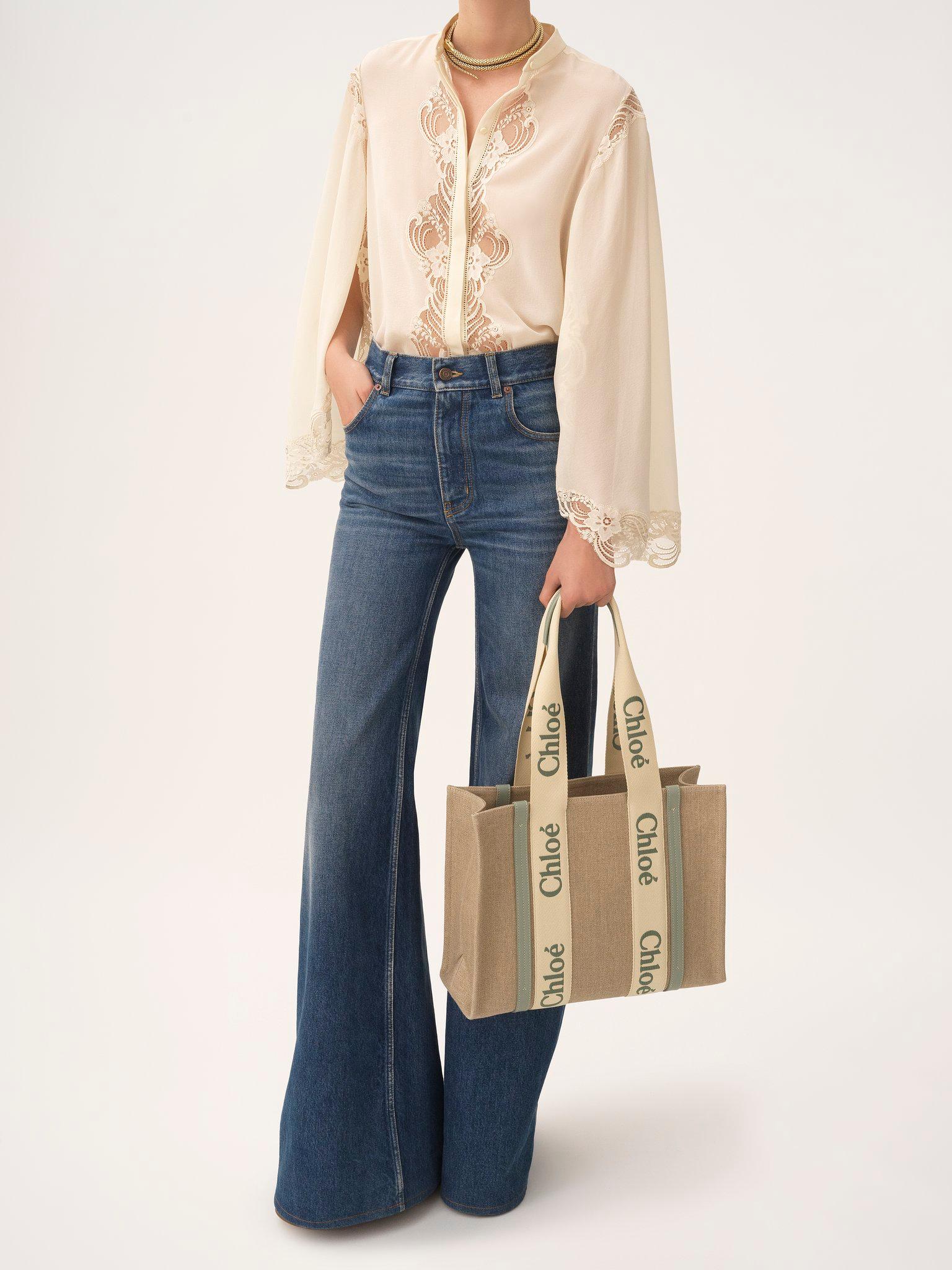 Woody tote bag in linen Product Image