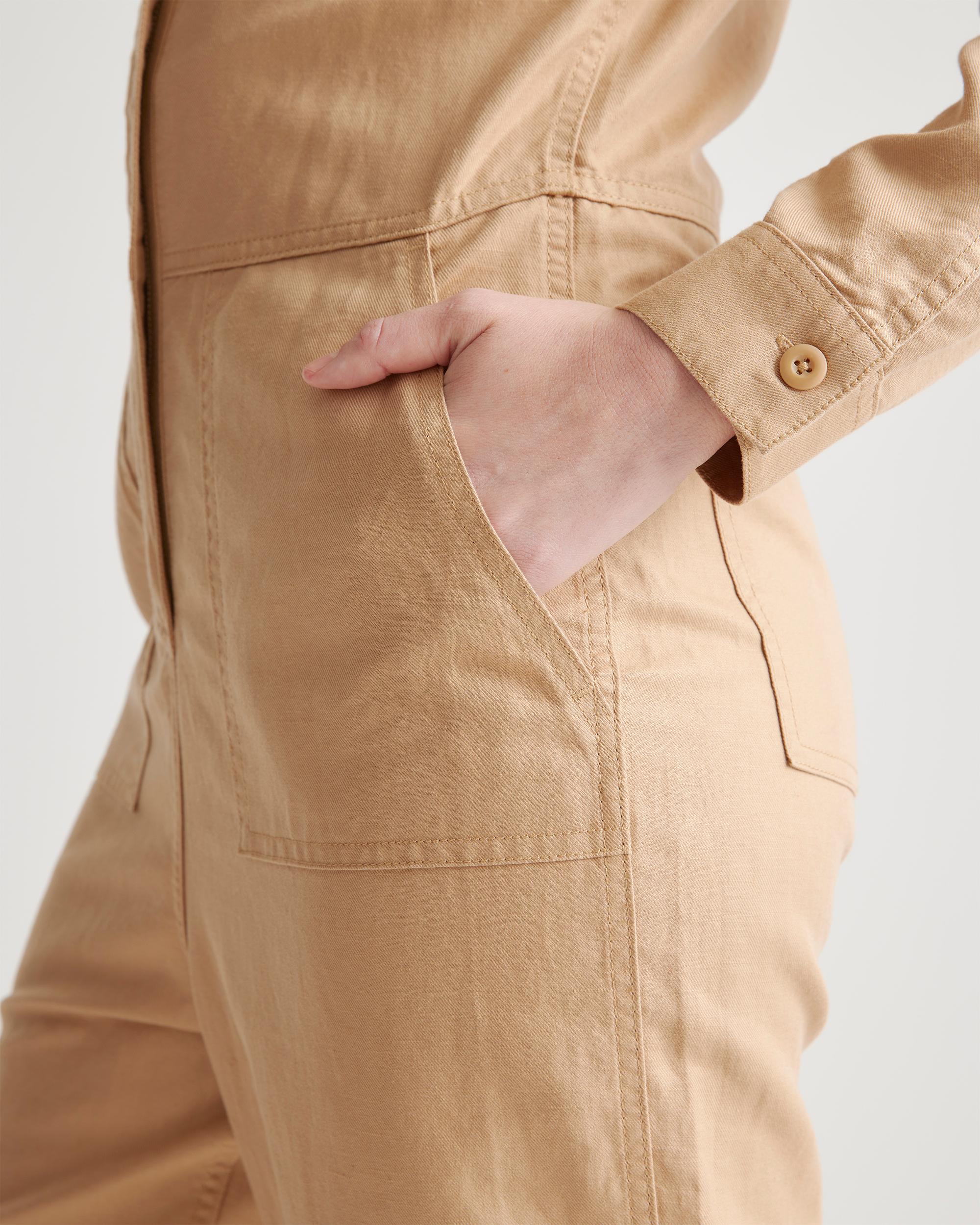 Quince | Women's Cotton Linen Twill Long Sleeve Coverall Jumpsuit Organic Cotton Product Image