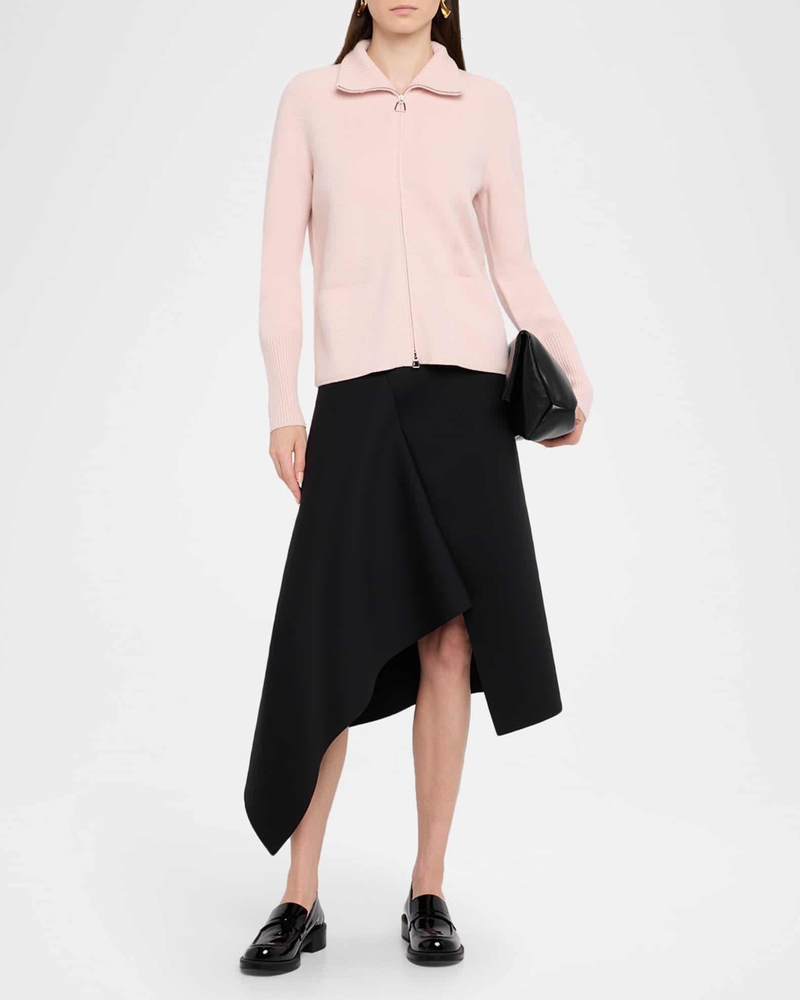 Cashmere Pique Knit Zip Cardigan Product Image